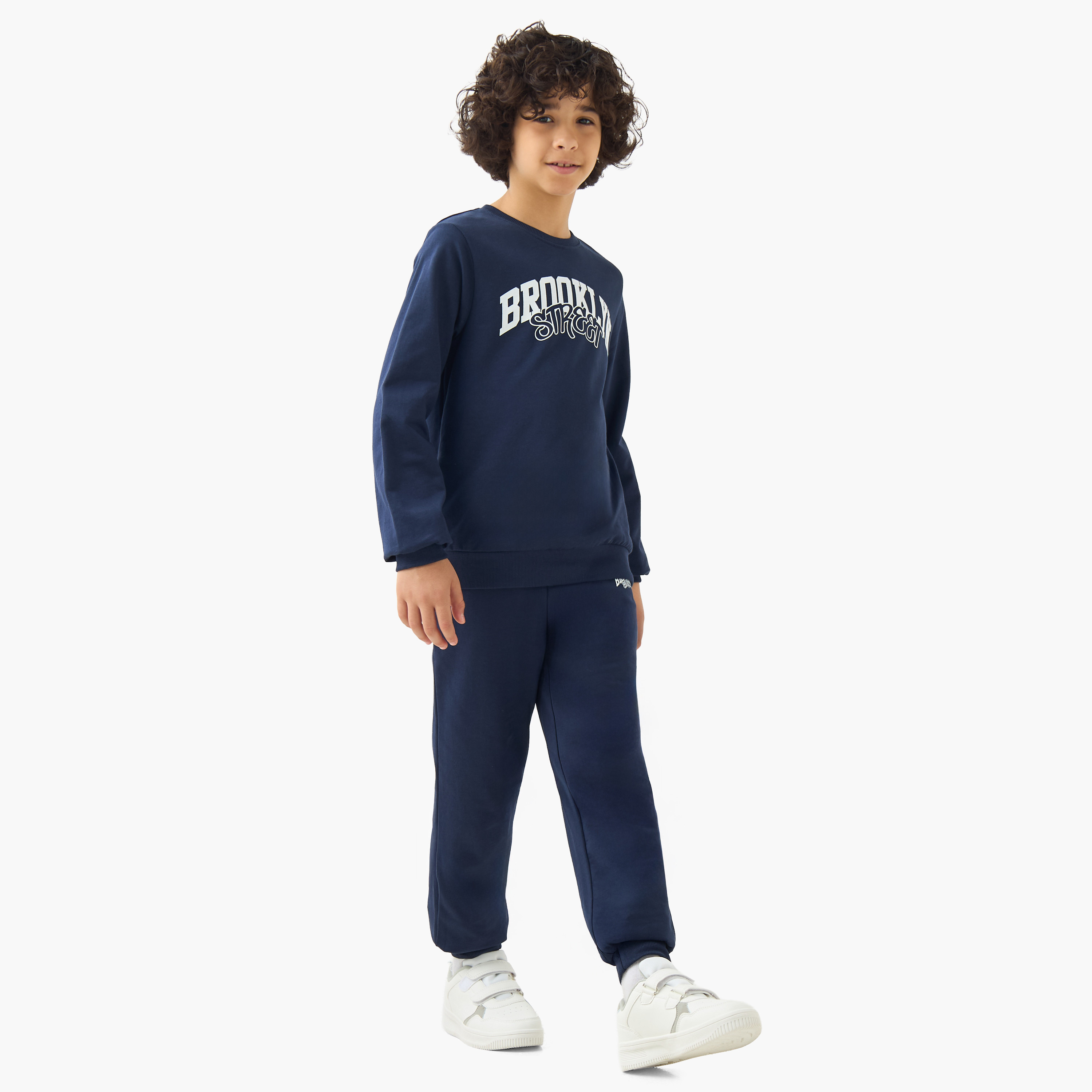 بنطلون رياضي بروكلين قطن برباط خصر وطبعات للأولاد من جونيورز-boys-clothing-bottoms-joggersandtrackpants-image-2