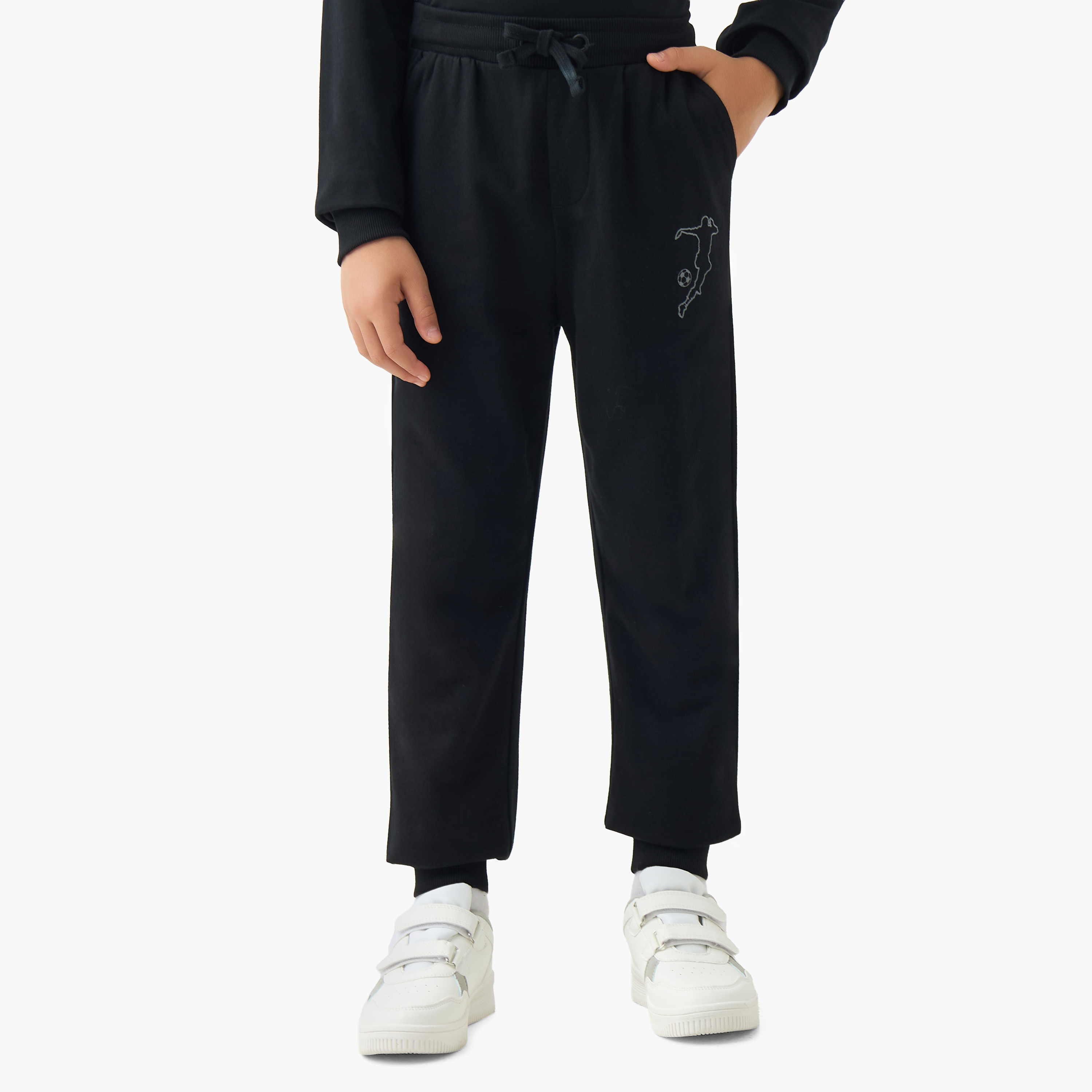 Juniors Boys Joggers with Graphic Print - Cotton - Drawstring Waist-boys-clothing-bottoms-joggersandtrackpants-image-1