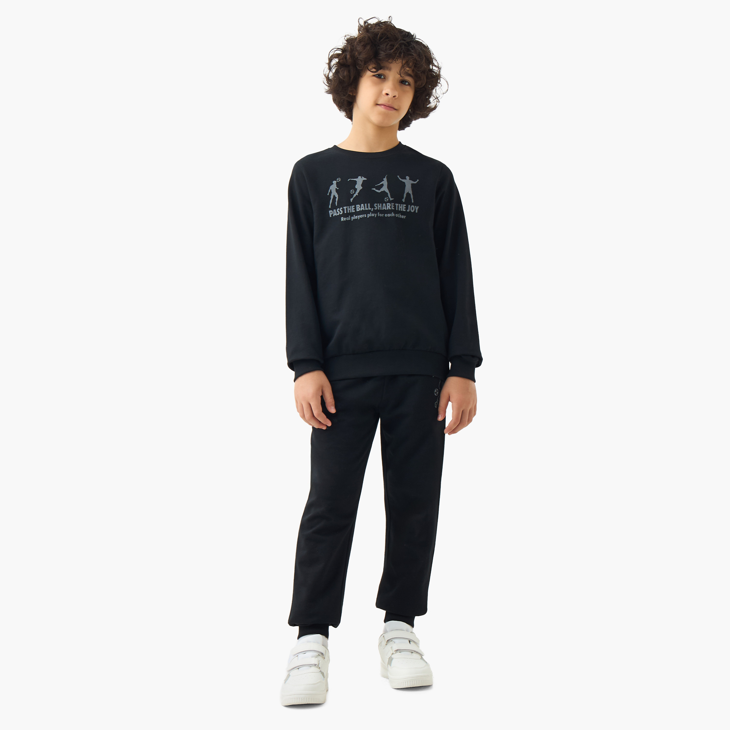 Juniors Boys Joggers with Graphic Print - Cotton - Drawstring Waist-boys-clothing-bottoms-joggersandtrackpants-image-2
