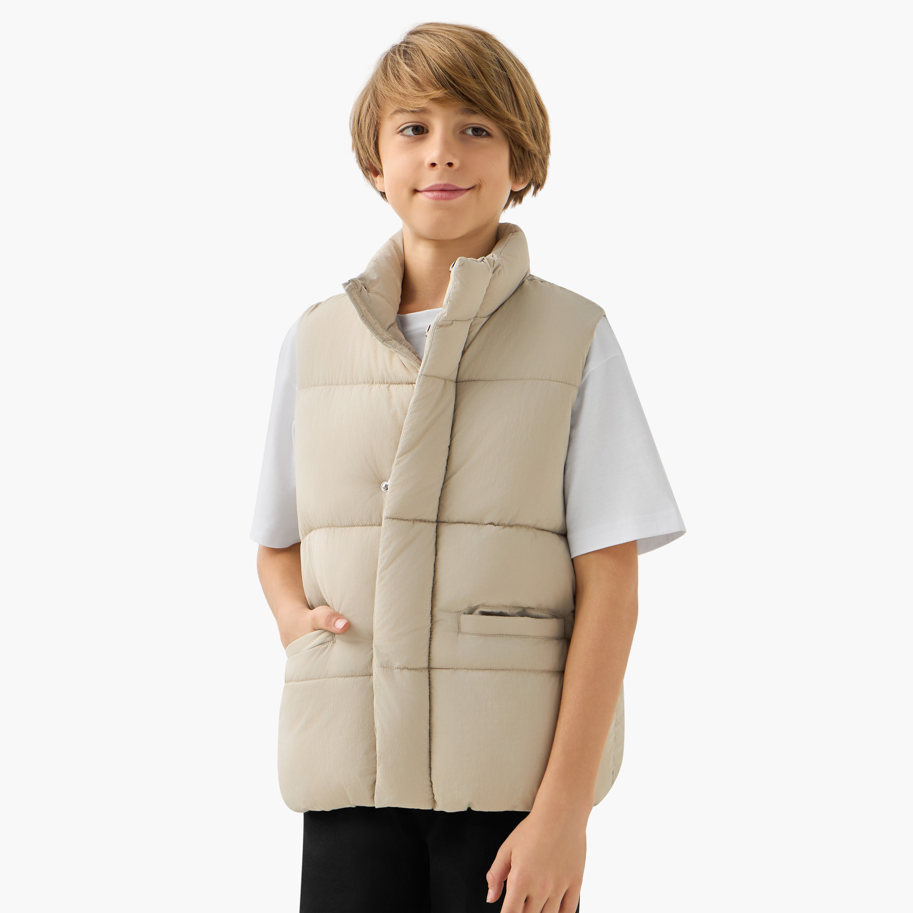 Juniors Quilted Zip Through Gilet-boys-clothing-jacketsandcoats-image-1