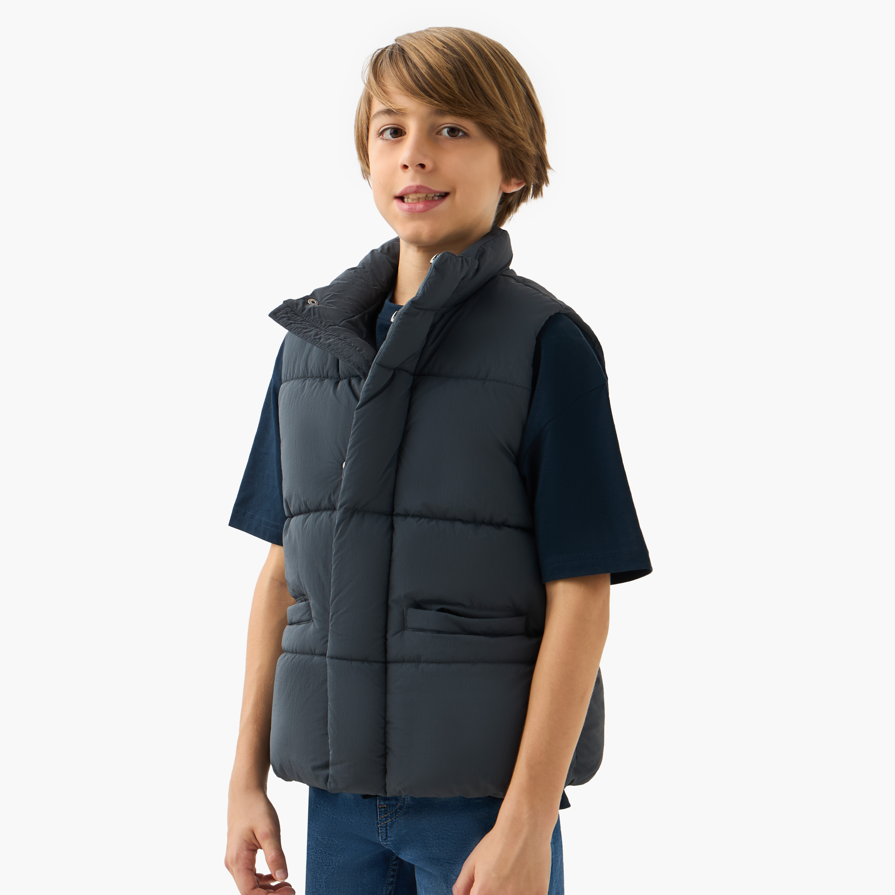 Juniors Quilted Zip Through Gilet-boys-clothing-jacketsandcoats-image-1