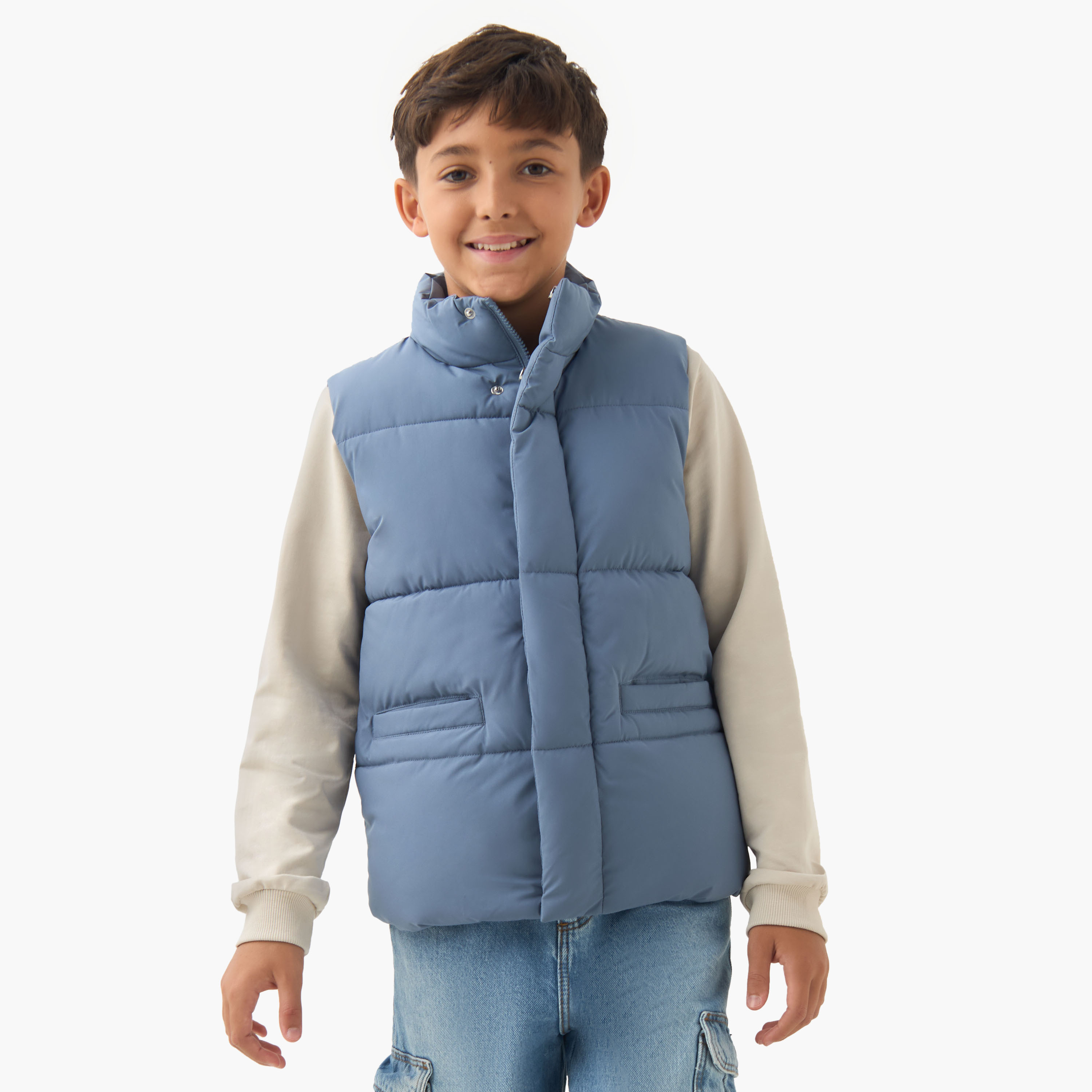 Juniors Quilted Zip Through Gilet-boys-clothing-jacketsandcoats-image-1