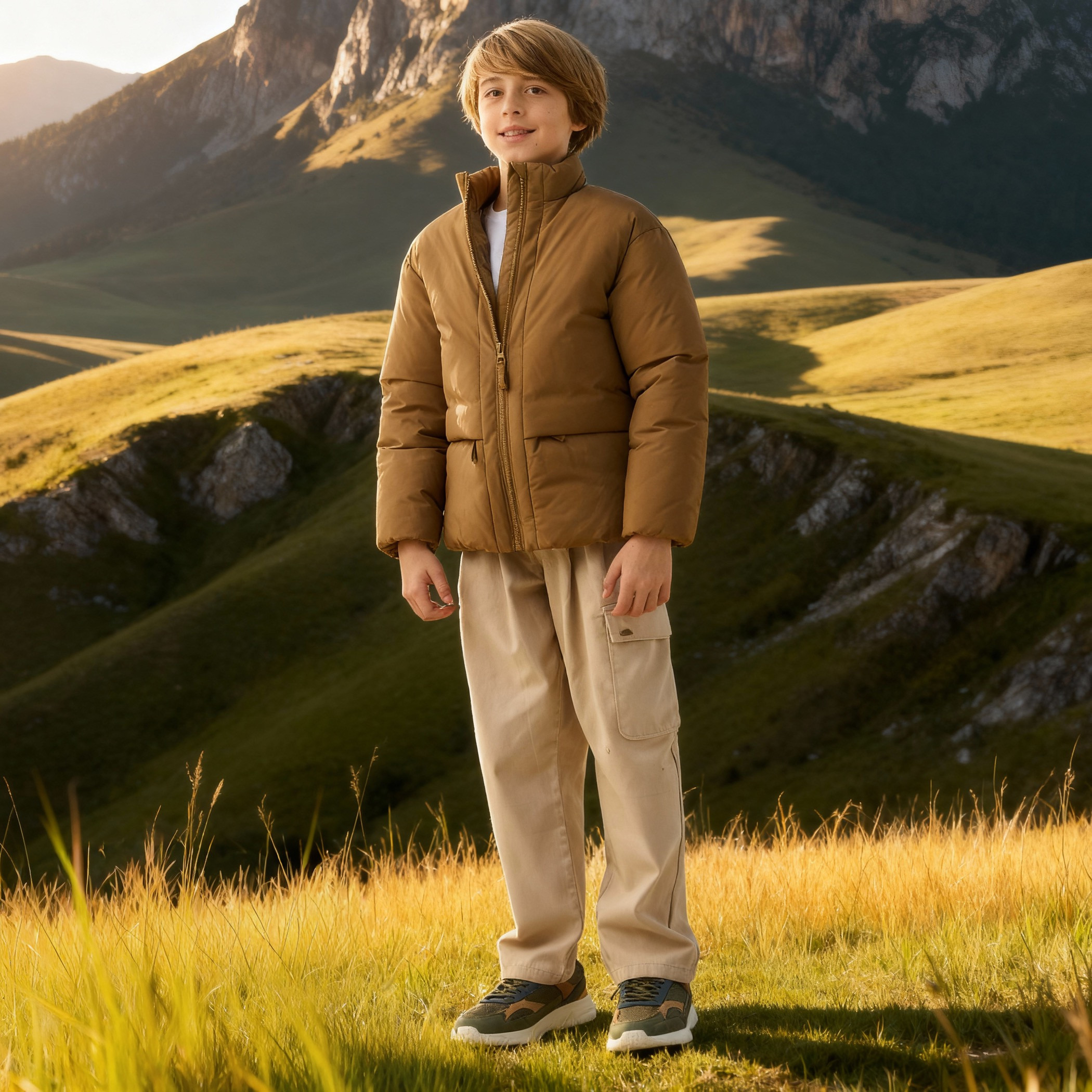 Juniors Solid Puffer Jacket with Zip Closure and Long Sleeves-boys-clothing-jacketsandcoats-image-2