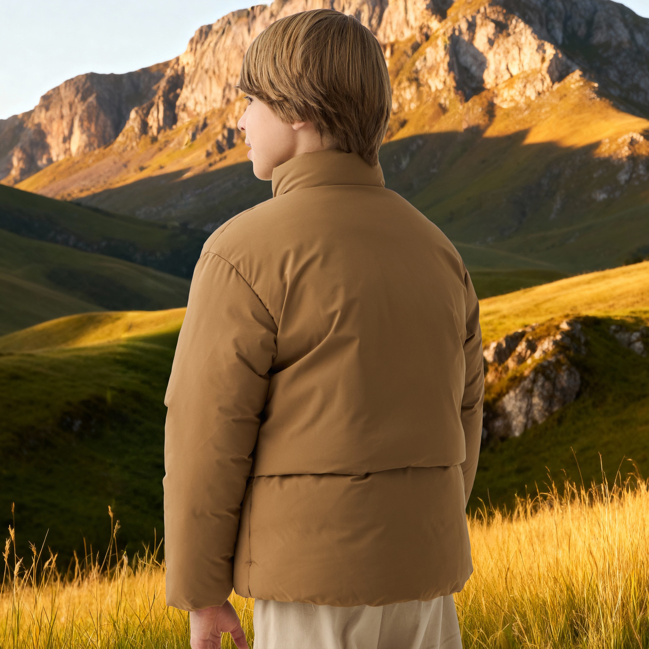 Juniors Solid Puffer Jacket with Zip Closure and Long Sleeves-boys-clothing-jacketsandcoats-image-3