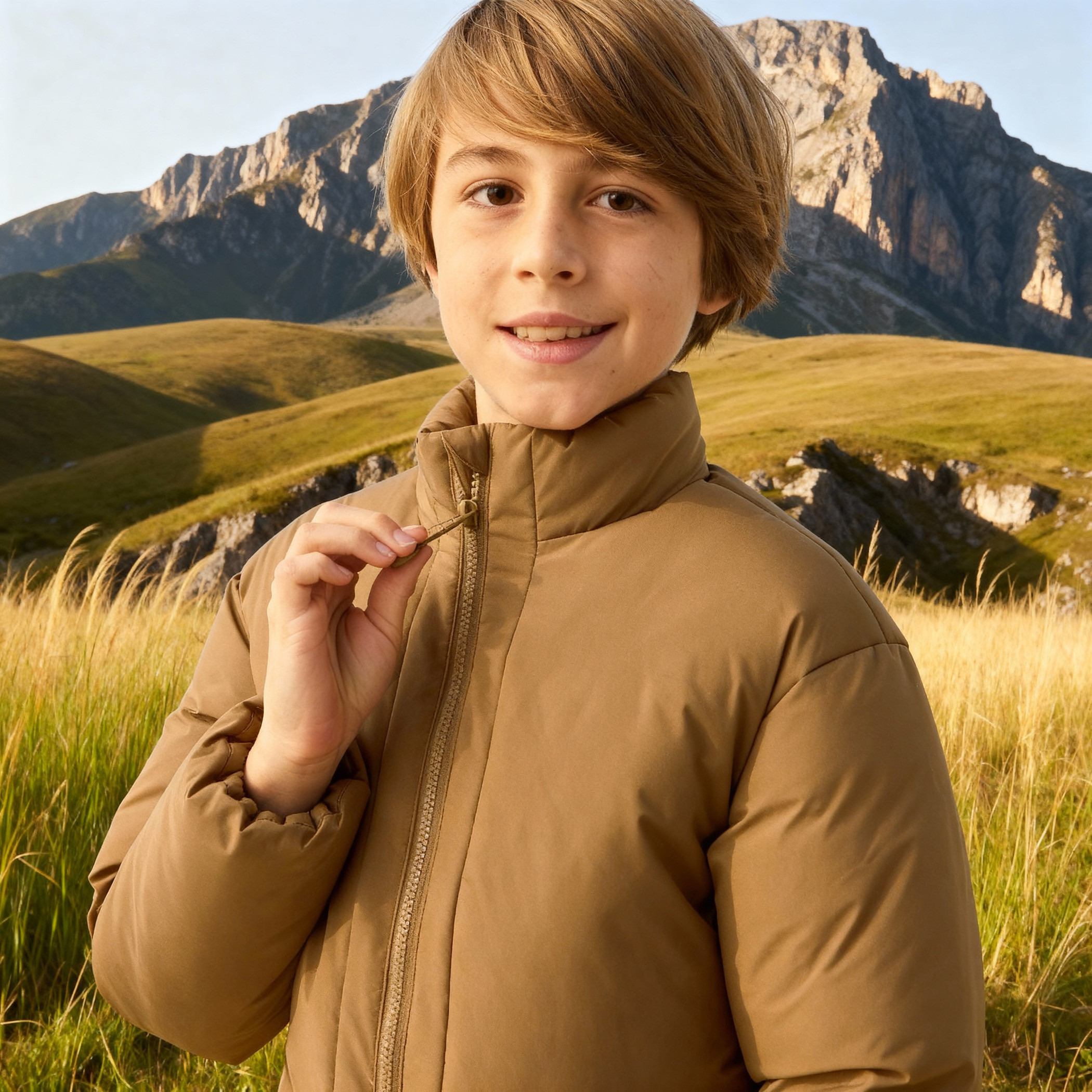 Juniors Solid Puffer Jacket with Zip Closure and Long Sleeves-boys-clothing-jacketsandcoats-image-4