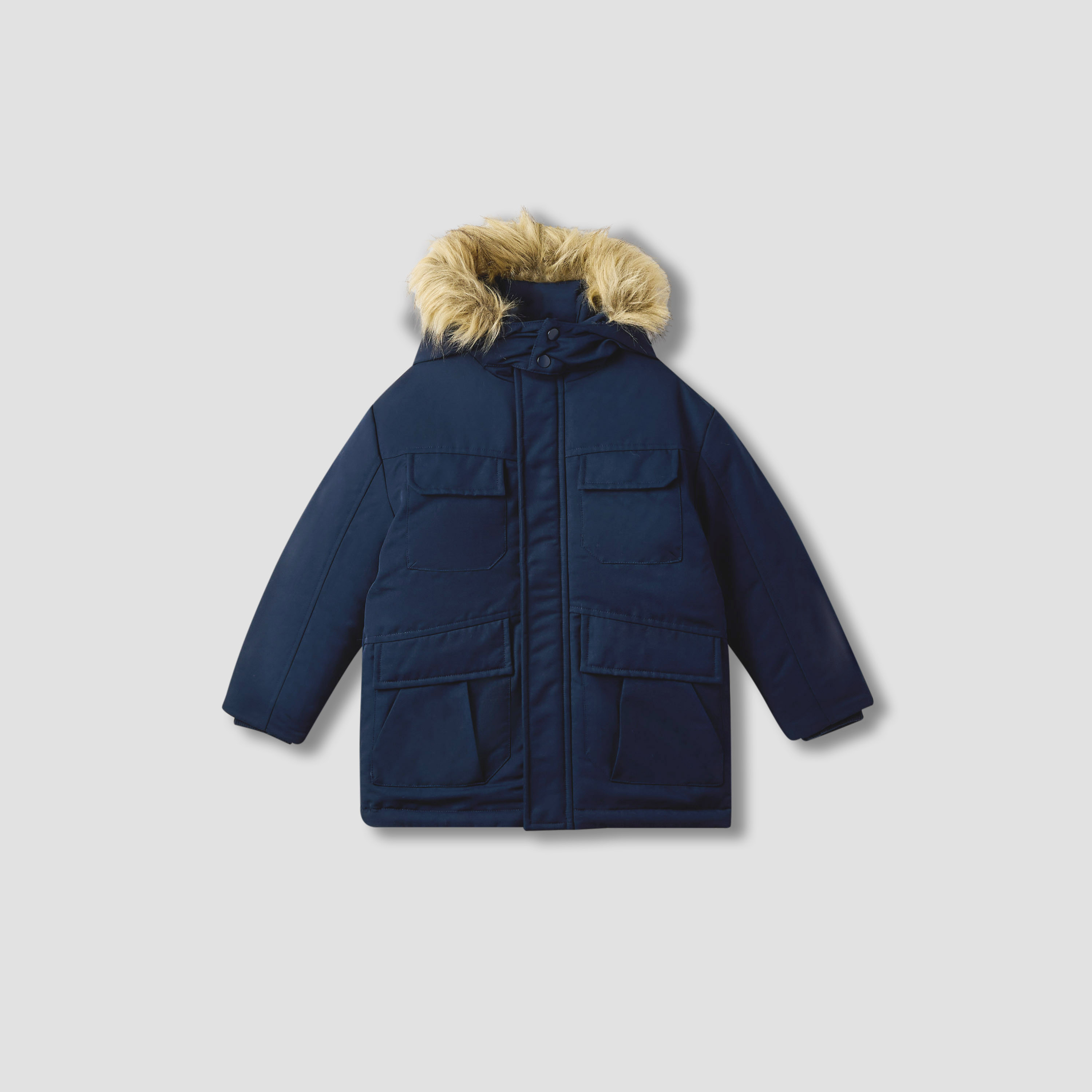 جاكيت سادة بقبعة وأكمام طويلة من جونيورز-boys-clothing-jacketsandcoats-image-6