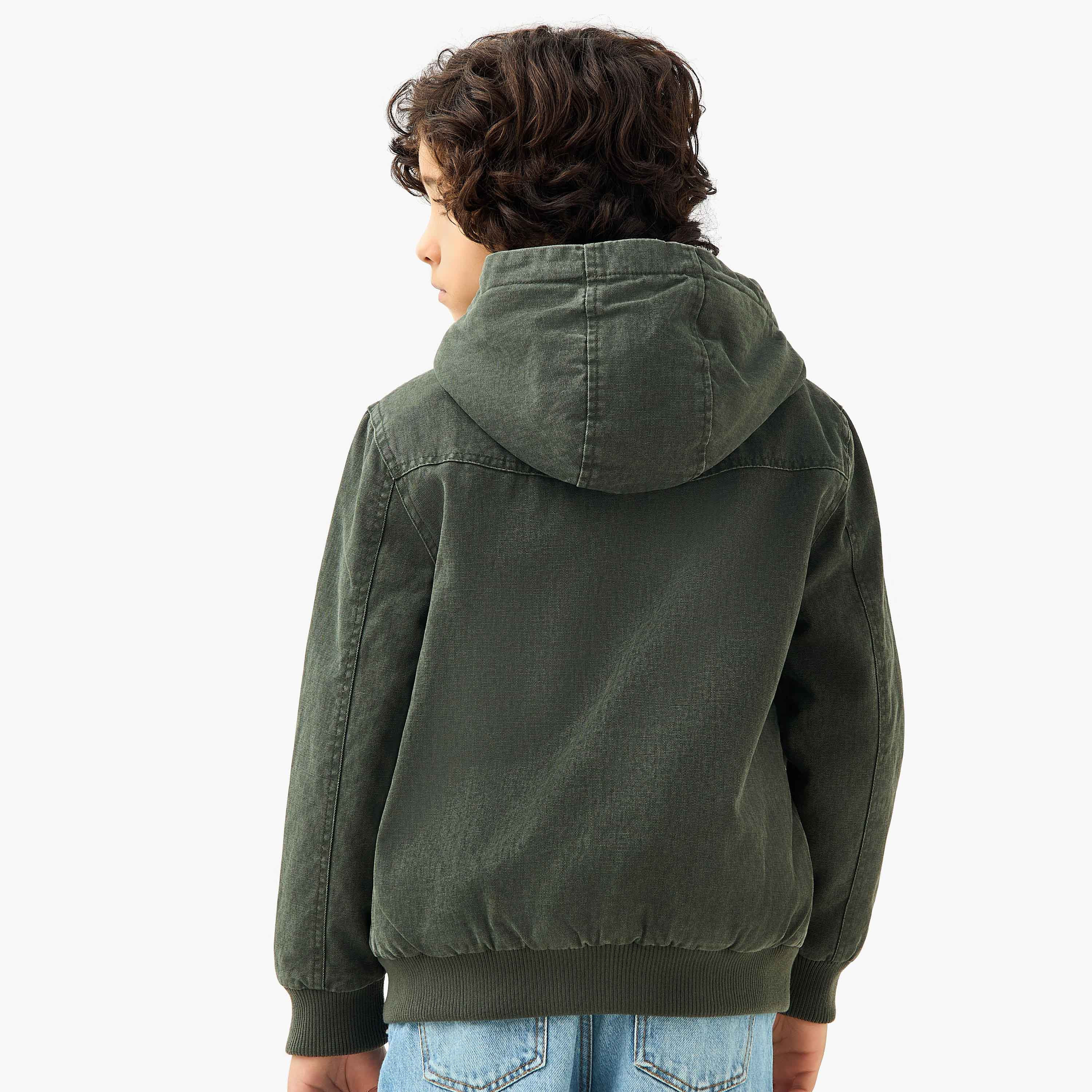 Juniors Sherpa Lined Hooded Heavy Jacket with Zip Closure-boys-clothing-jacketsandcoats-image-3