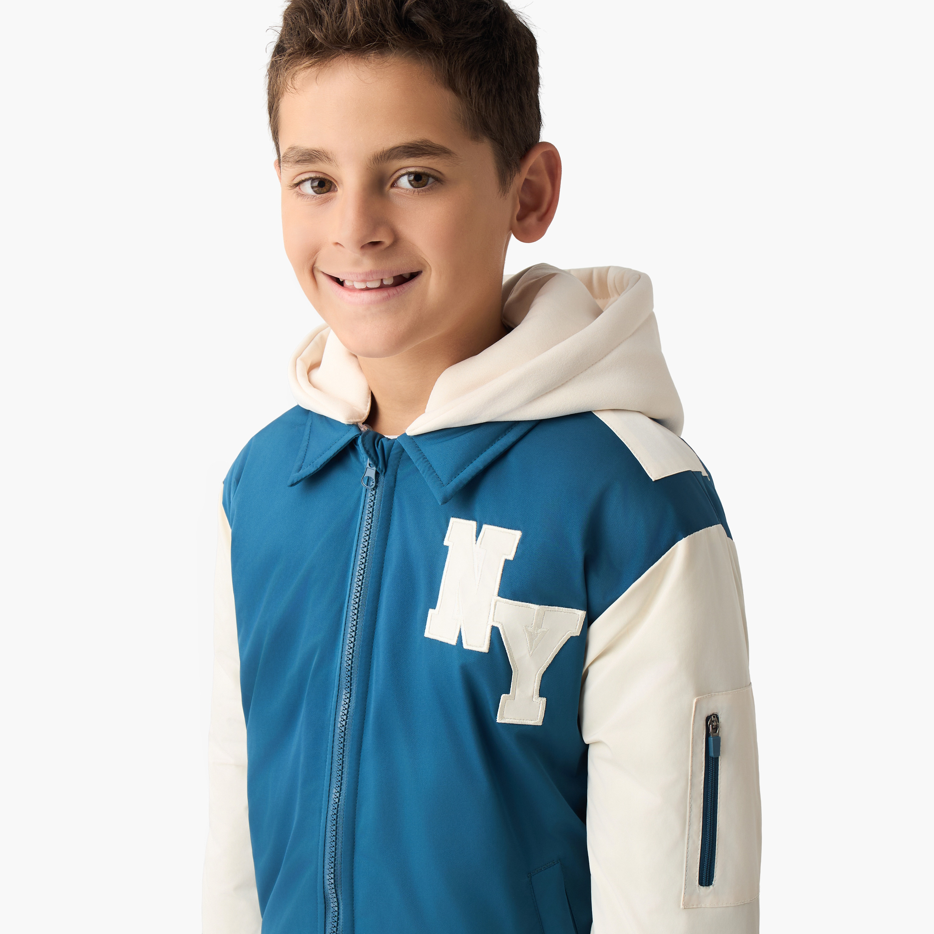 Juniors Zip Through Hooded Heavy Jacket with Long Sleeves-boys-clothing-jacketsandcoats-image-5