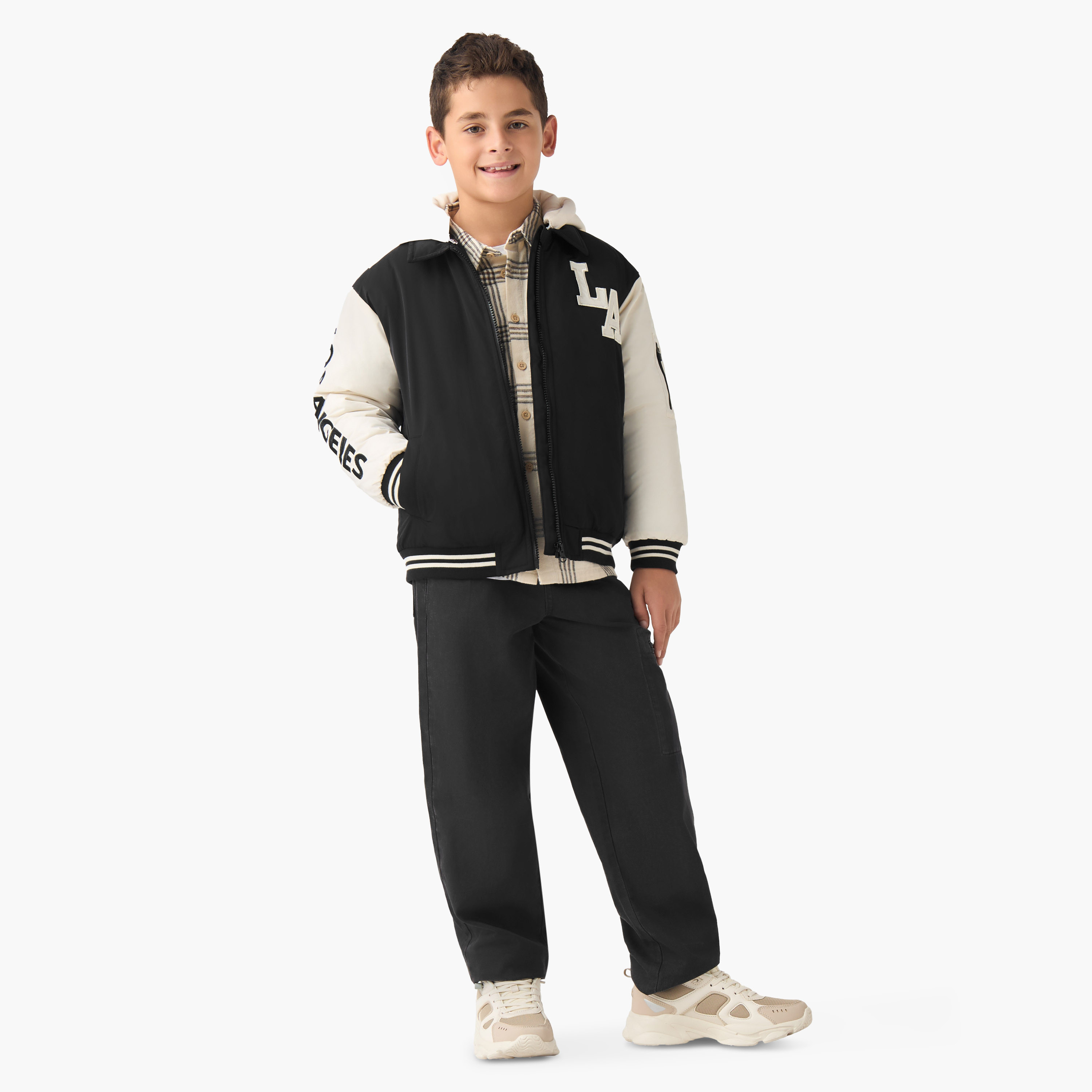 Juniors Zip Through Hooded Heavy Jacket with Long Sleeves-boys-clothing-jacketsandcoats-image-2