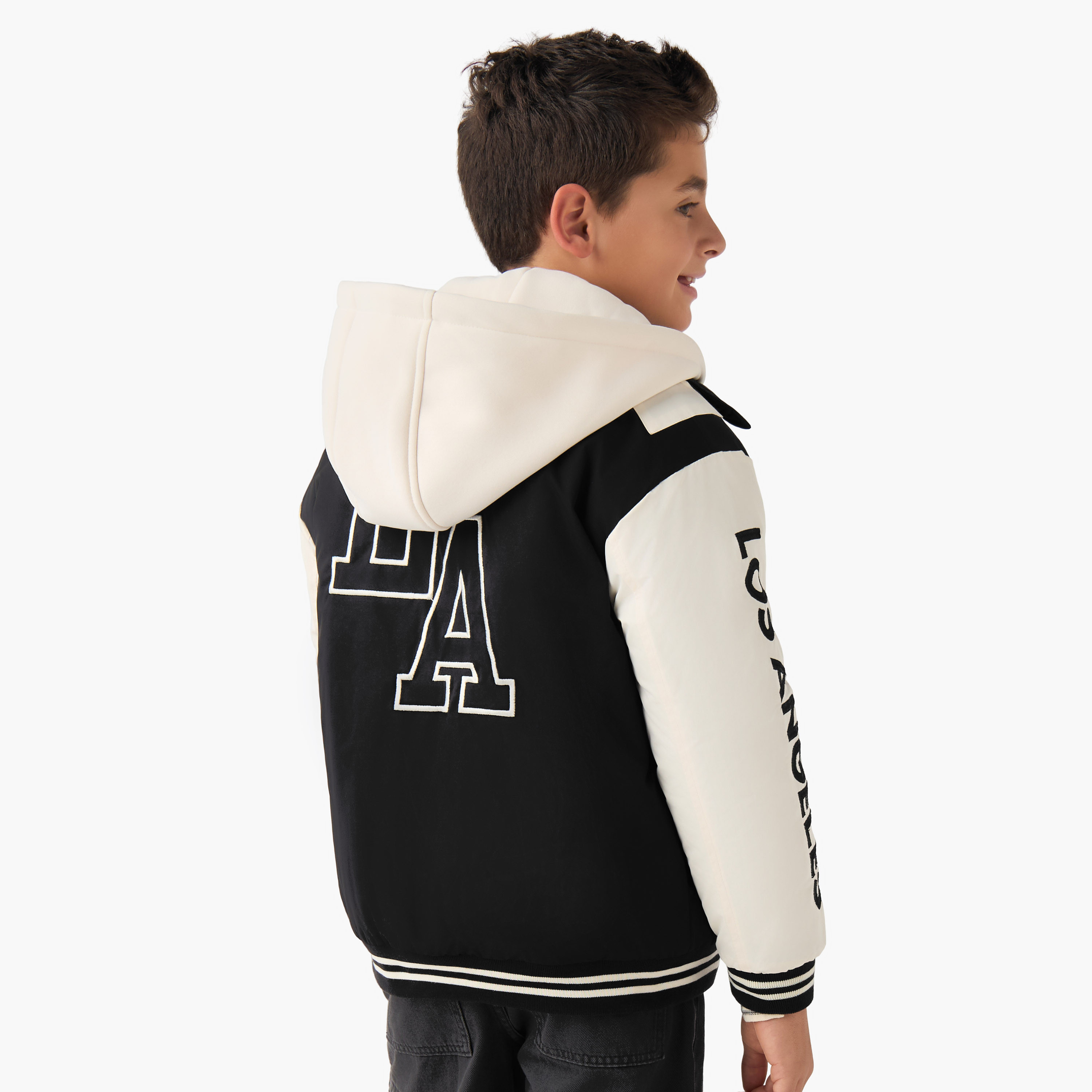 Juniors Zip Through Hooded Heavy Jacket with Long Sleeves-boys-clothing-jacketsandcoats-image-3