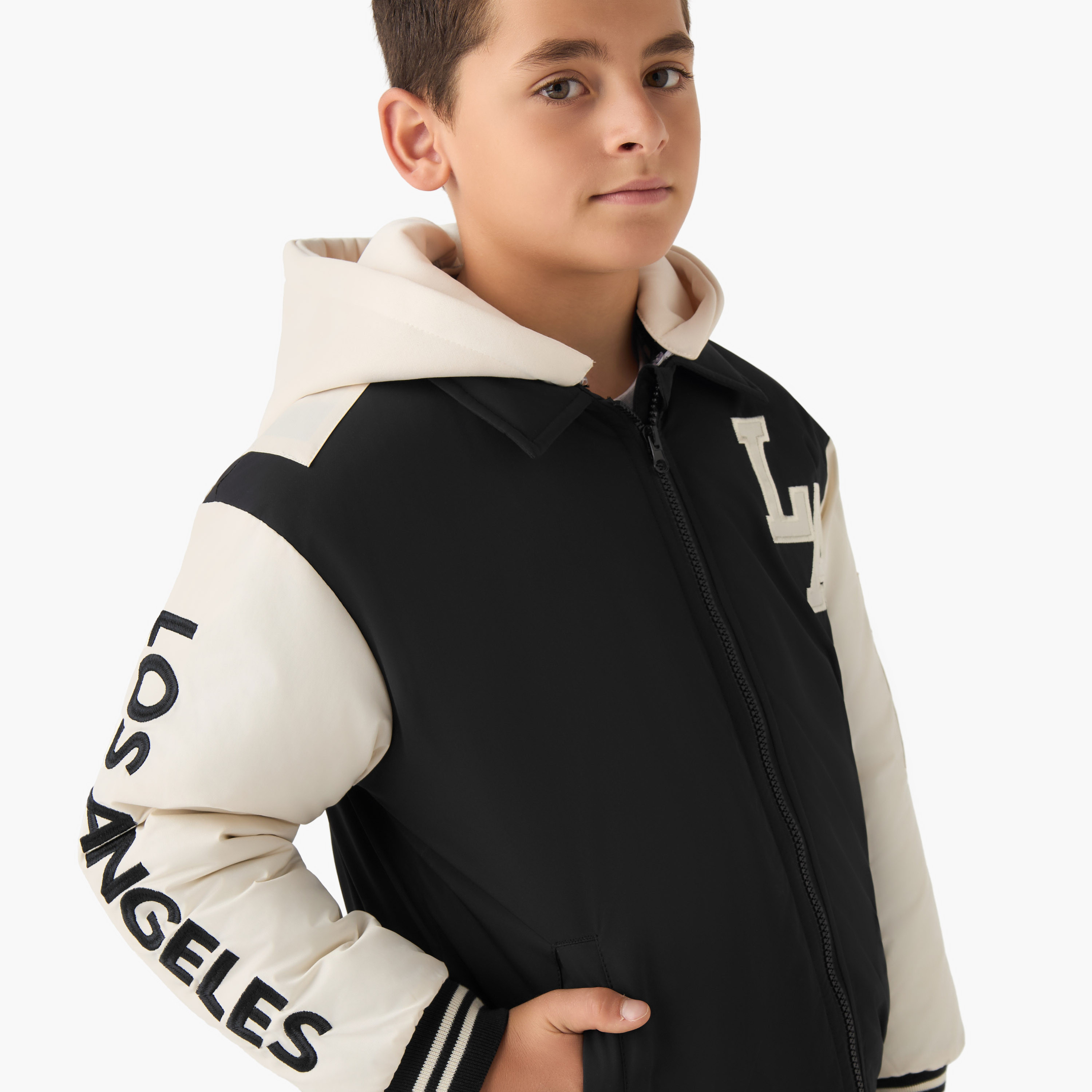 Juniors Zip Through Hooded Heavy Jacket with Long Sleeves-boys-clothing-jacketsandcoats-image-4