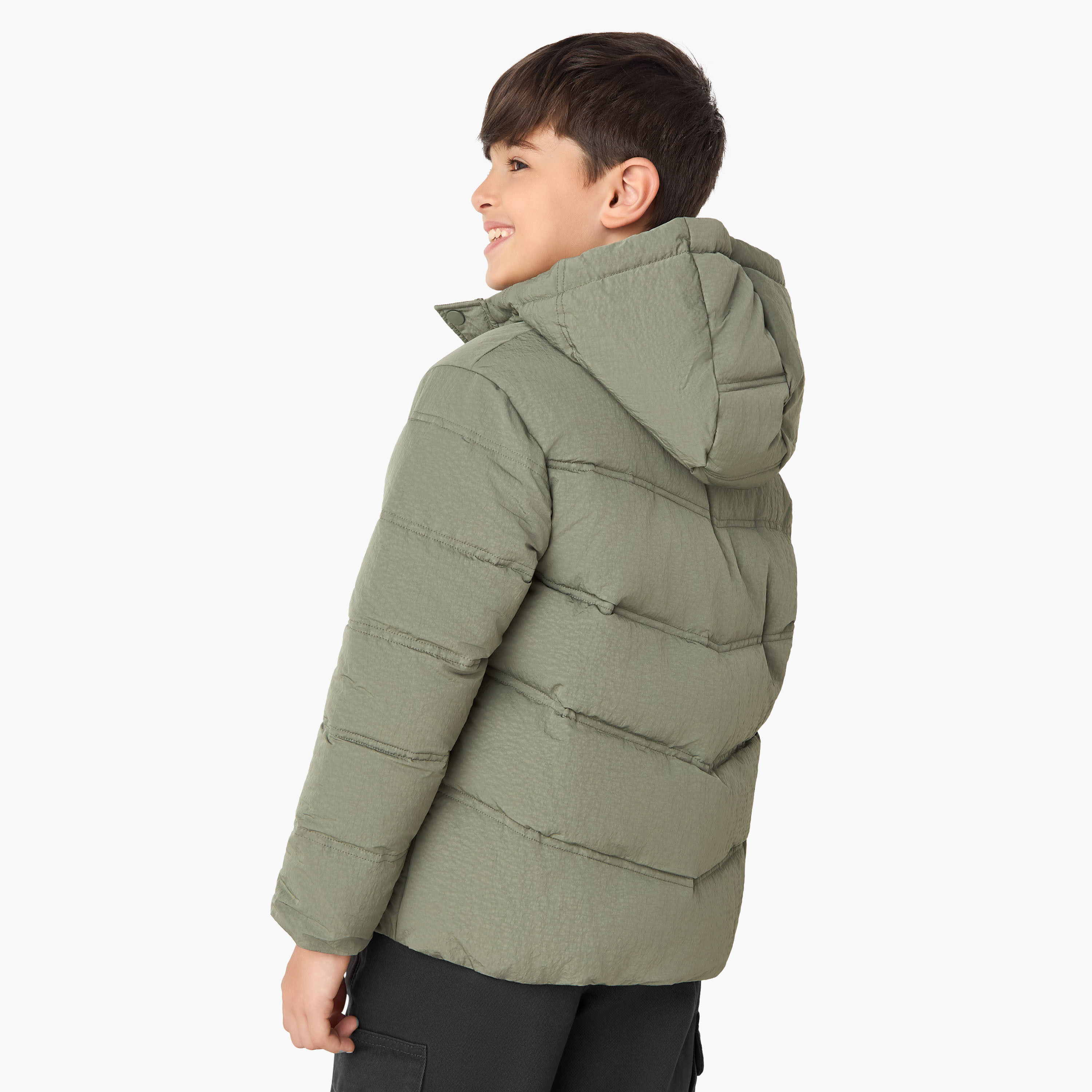 Juniors Hooded Heavy Jacket with Long Sleeves-boys-clothing-jacketsandcoats-image-3