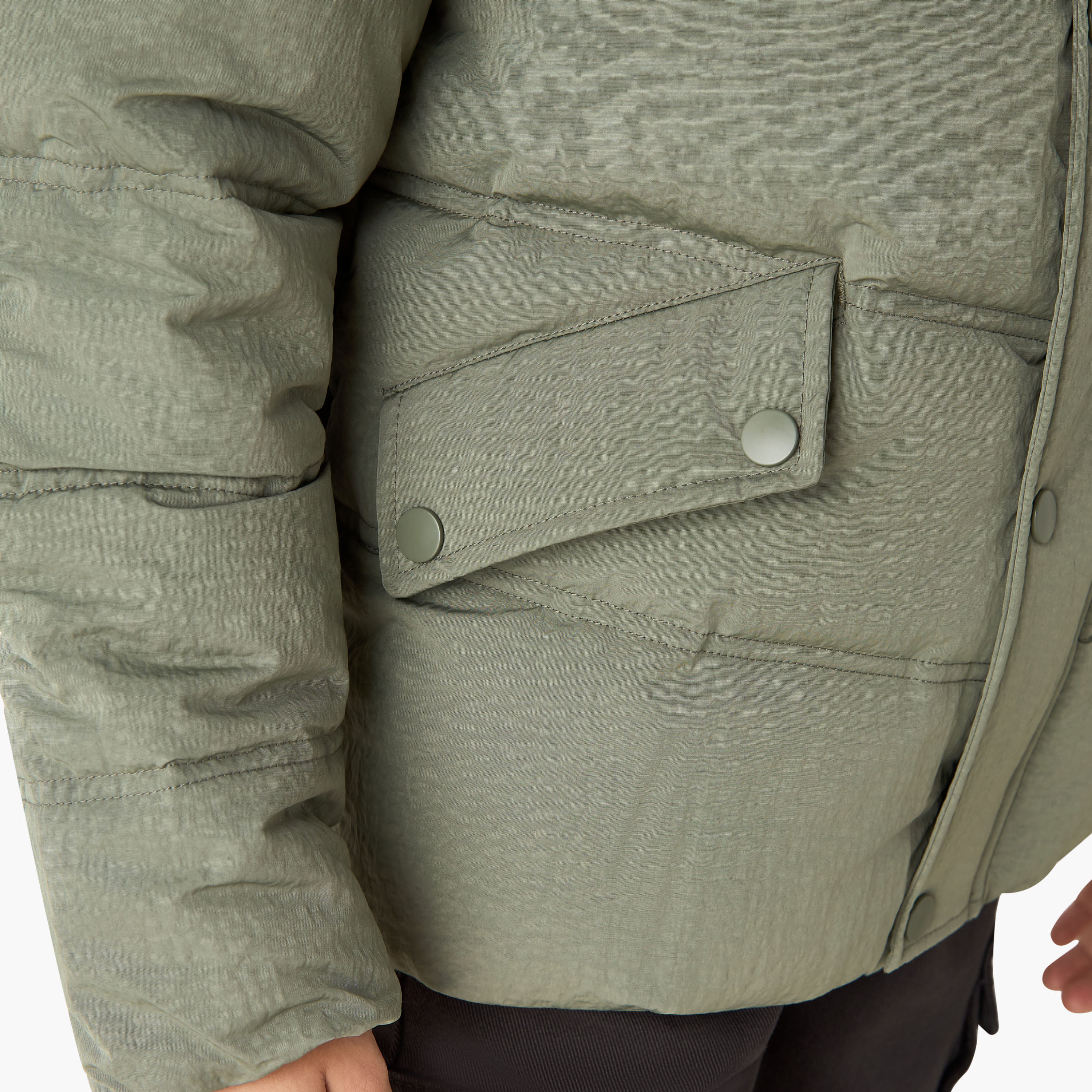 Juniors Hooded Heavy Jacket with Long Sleeves-boys-clothing-jacketsandcoats-image-4