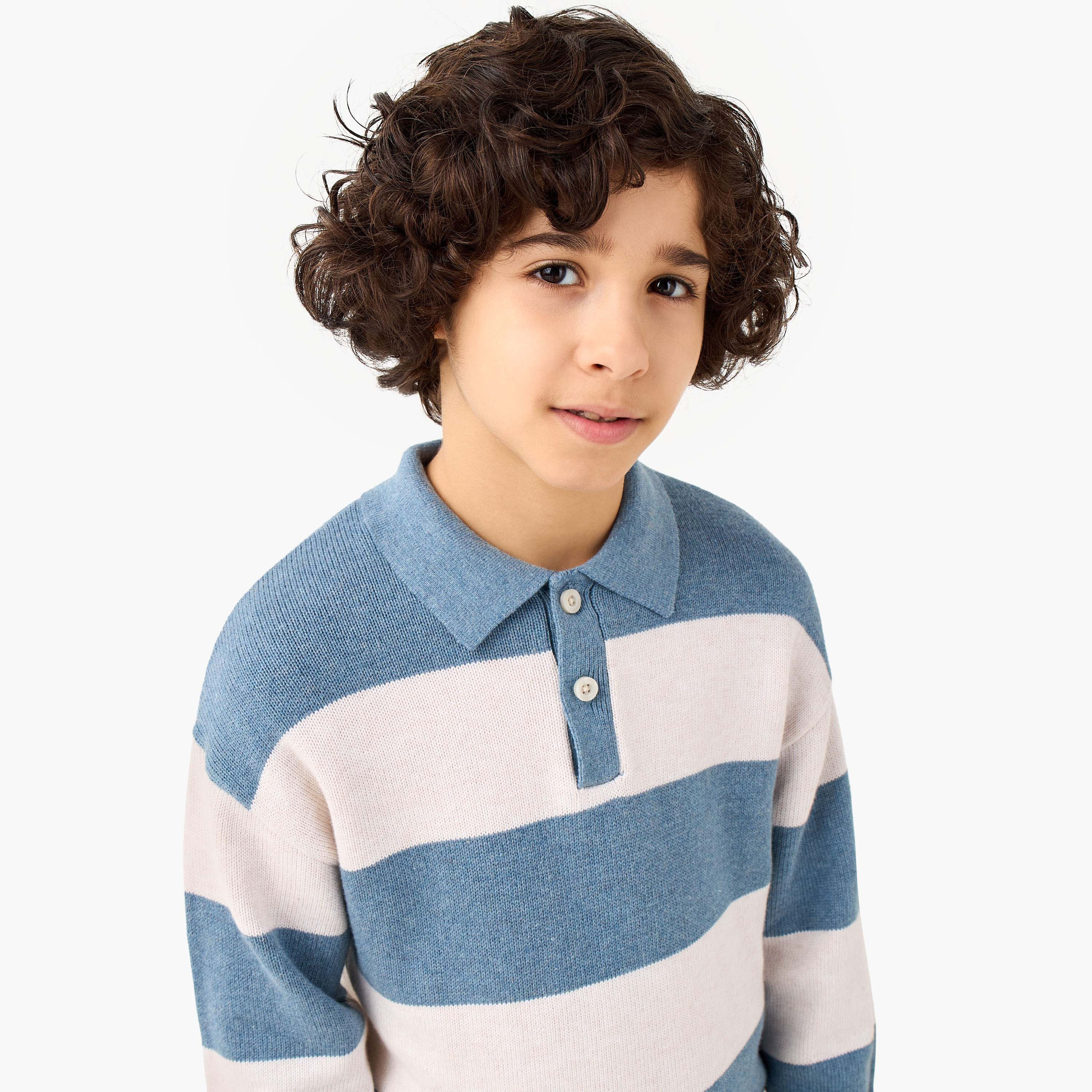 Juniors Striped Polo Pullover with Long Sleeves-boys-clothing-jumpersandcardigans-image-4