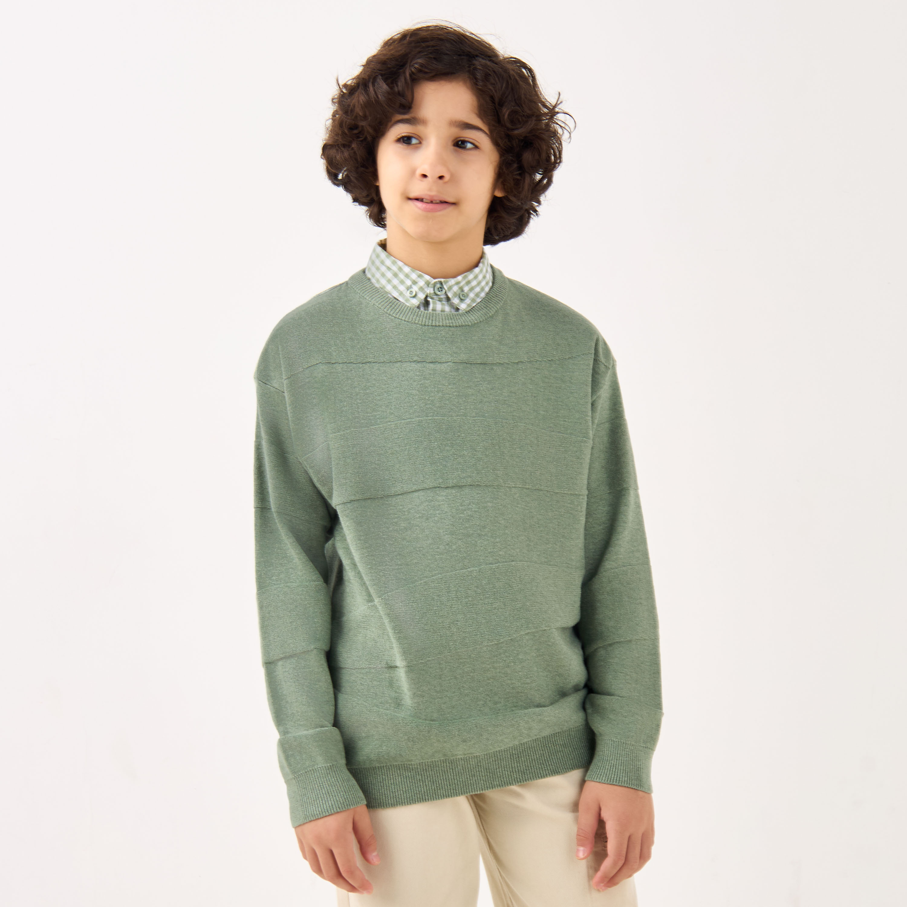 Juniors Textured Pullover with Long Sleeves-boys-clothing-jumpersandcardigans-image-6