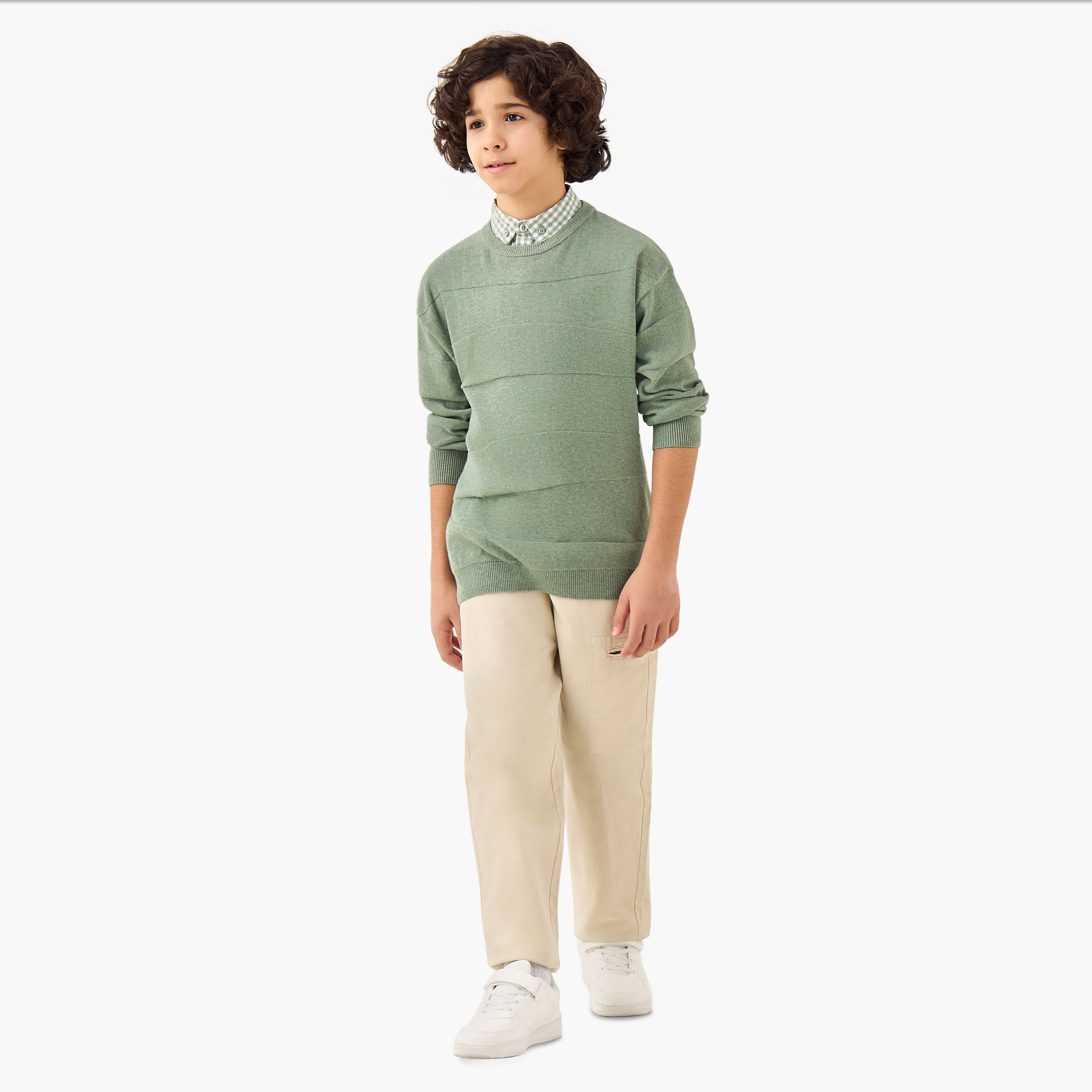 Juniors Textured Pullover with Long Sleeves-boys-clothing-jumpersandcardigans-image-2
