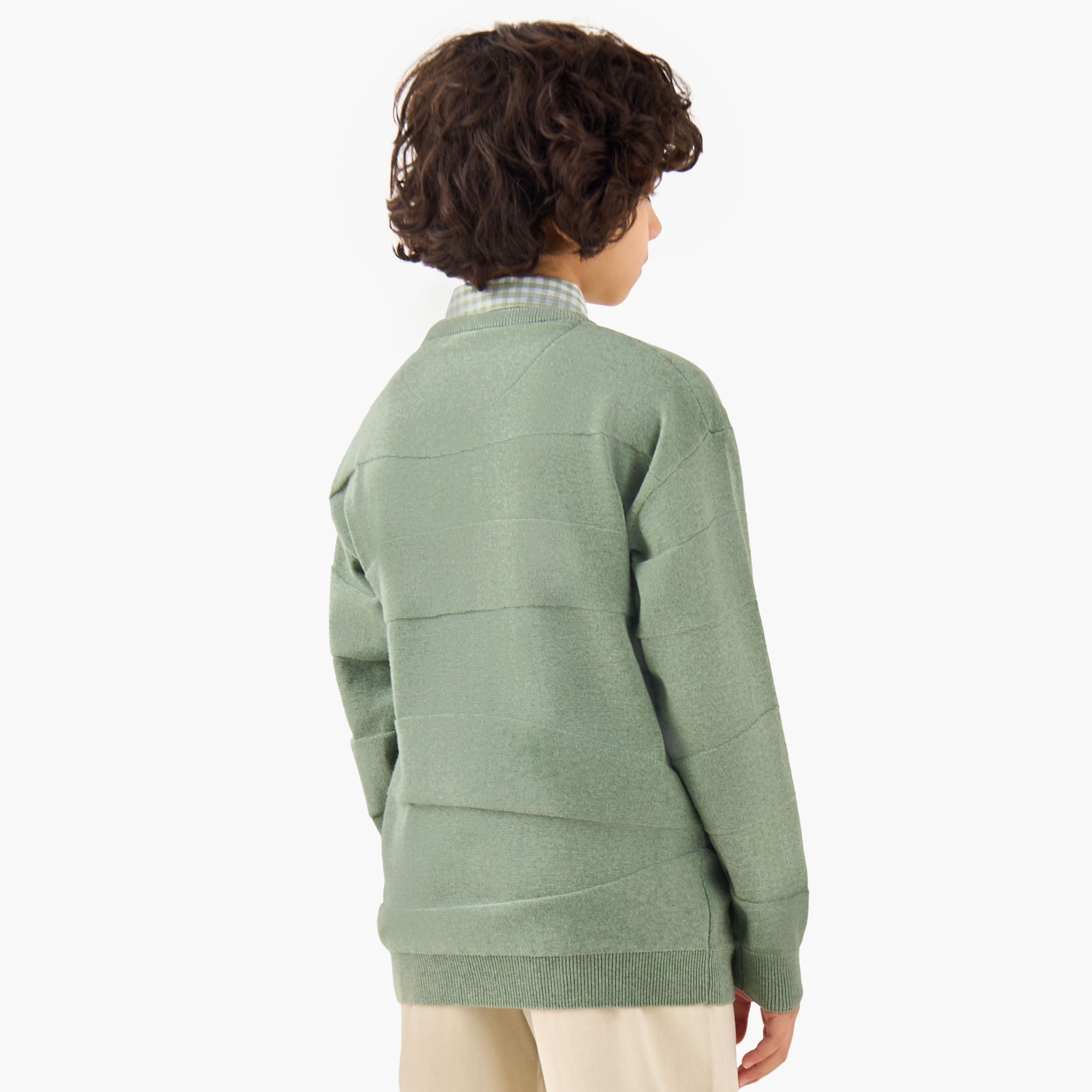 Juniors Textured Pullover with Long Sleeves-boys-clothing-jumpersandcardigans-image-3