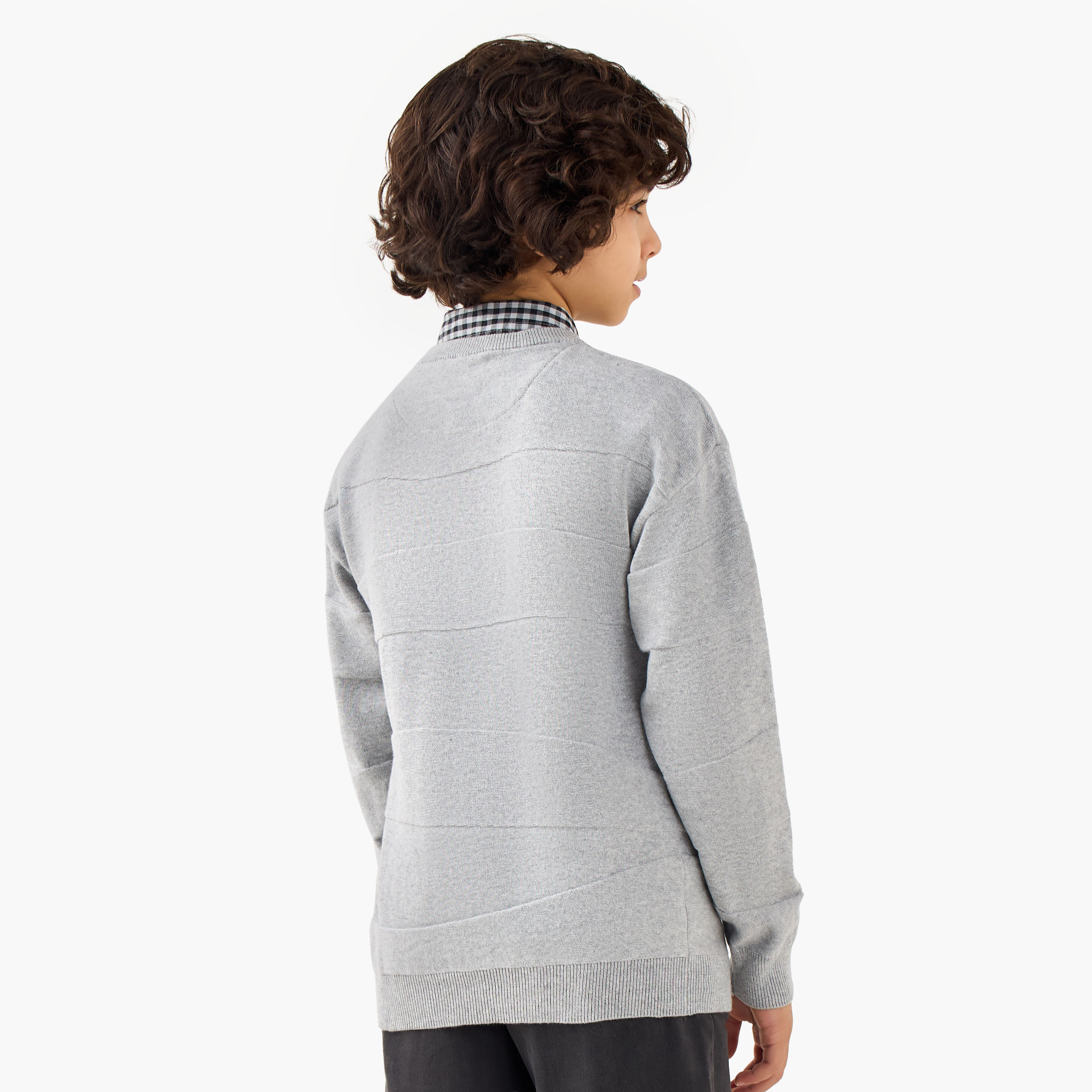 Juniors Textured Pullover with Long Sleeves-boys-clothing-jumpersandcardigans-image-3