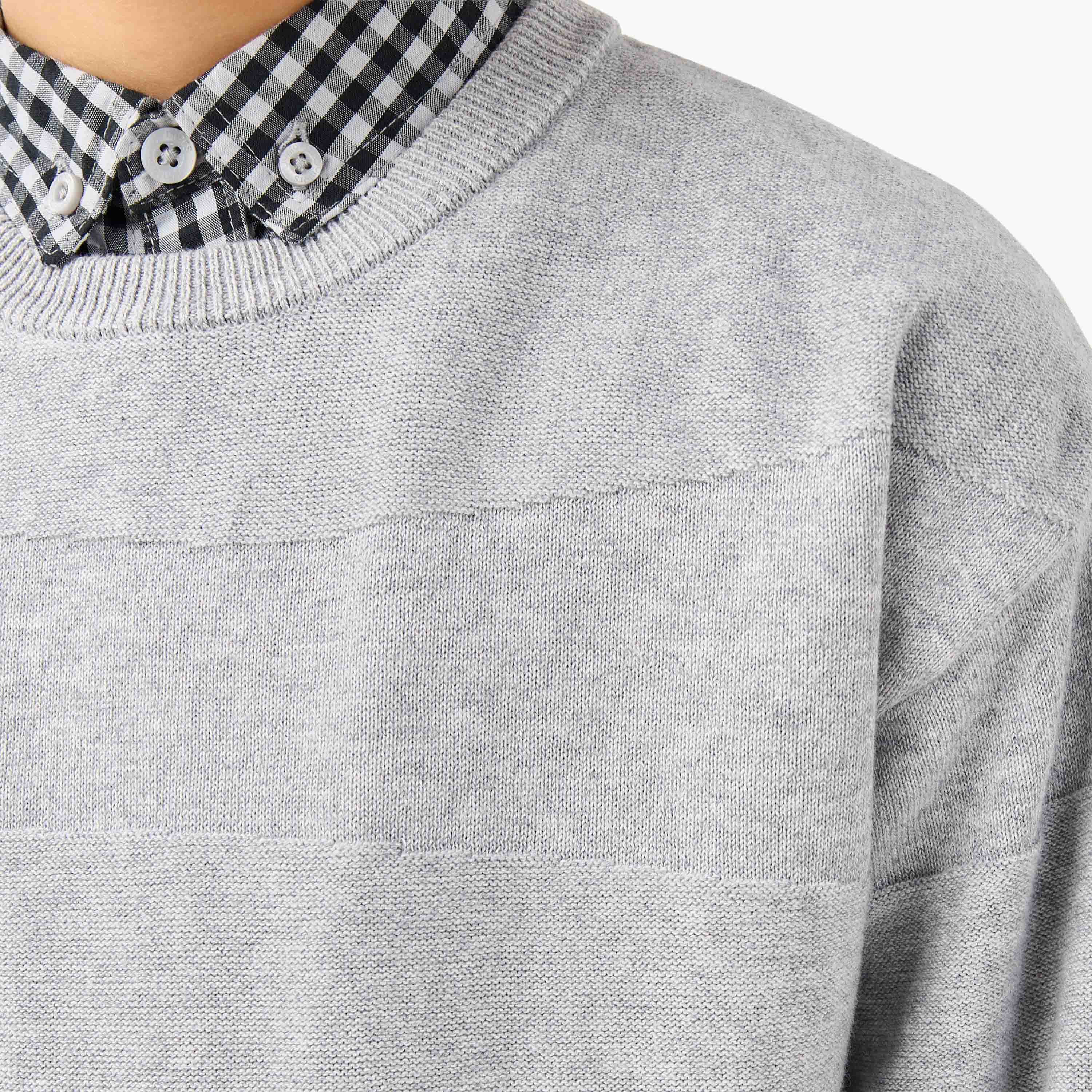 بلوفر بارز الملمس بأكمام طويلة من جونيورز-boys-clothing-jumpersandcardigans-image-1