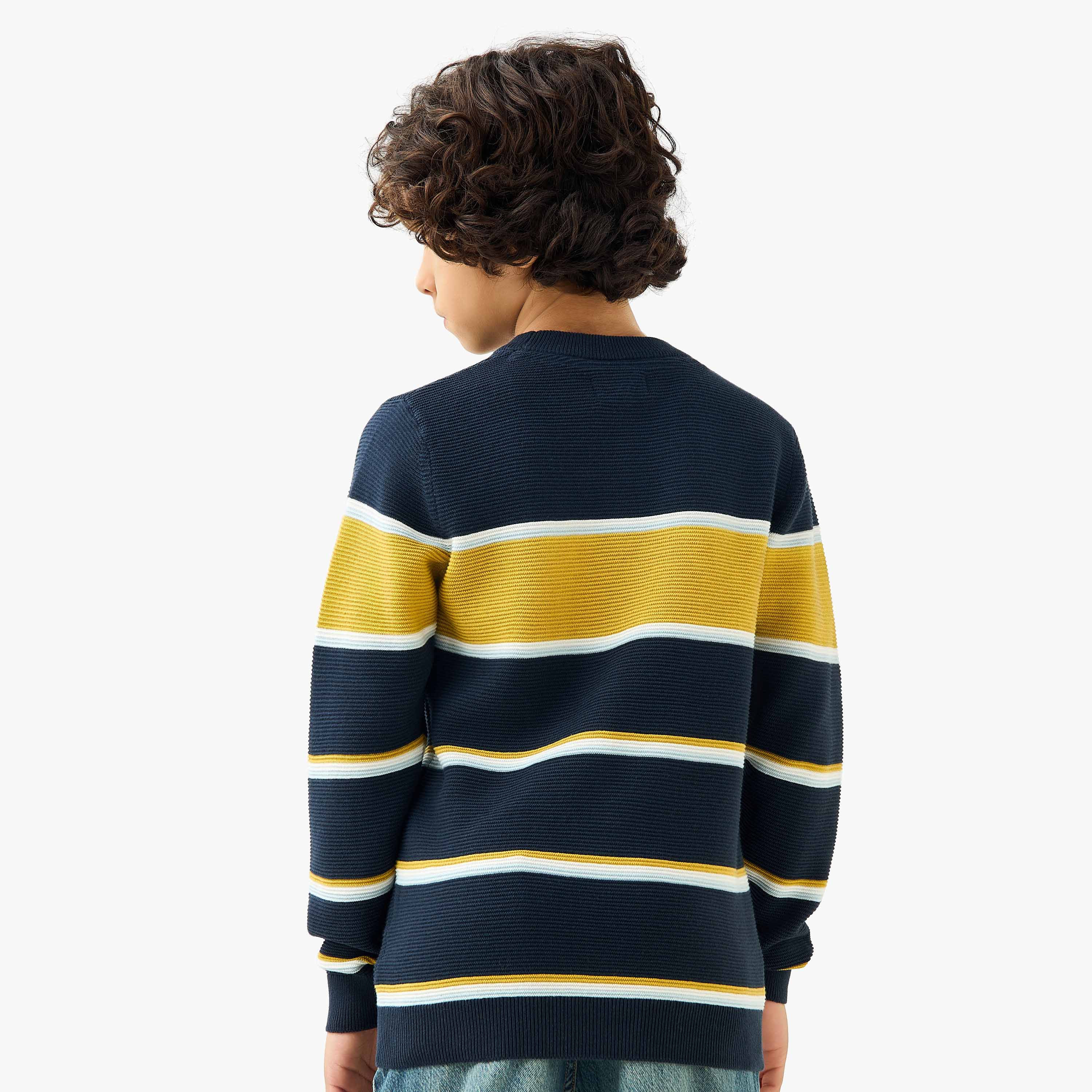 Juniors Striped Pullover with Long Sleeves-boys-clothing-jumpersandcardigans-image-3