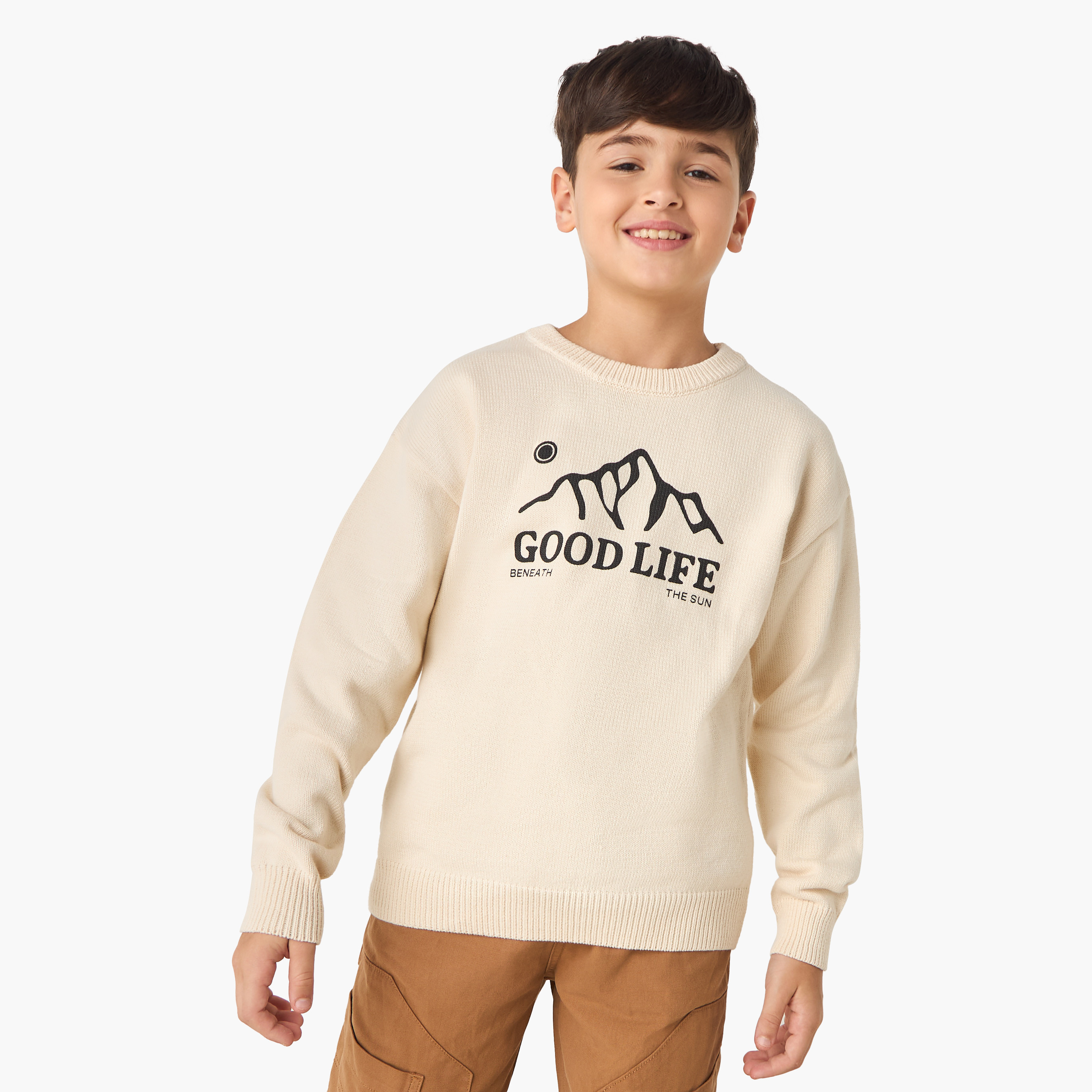 Juniors Printed Sweater with Long Sleeves-boys-clothing-jumpersandcardigans-image-1