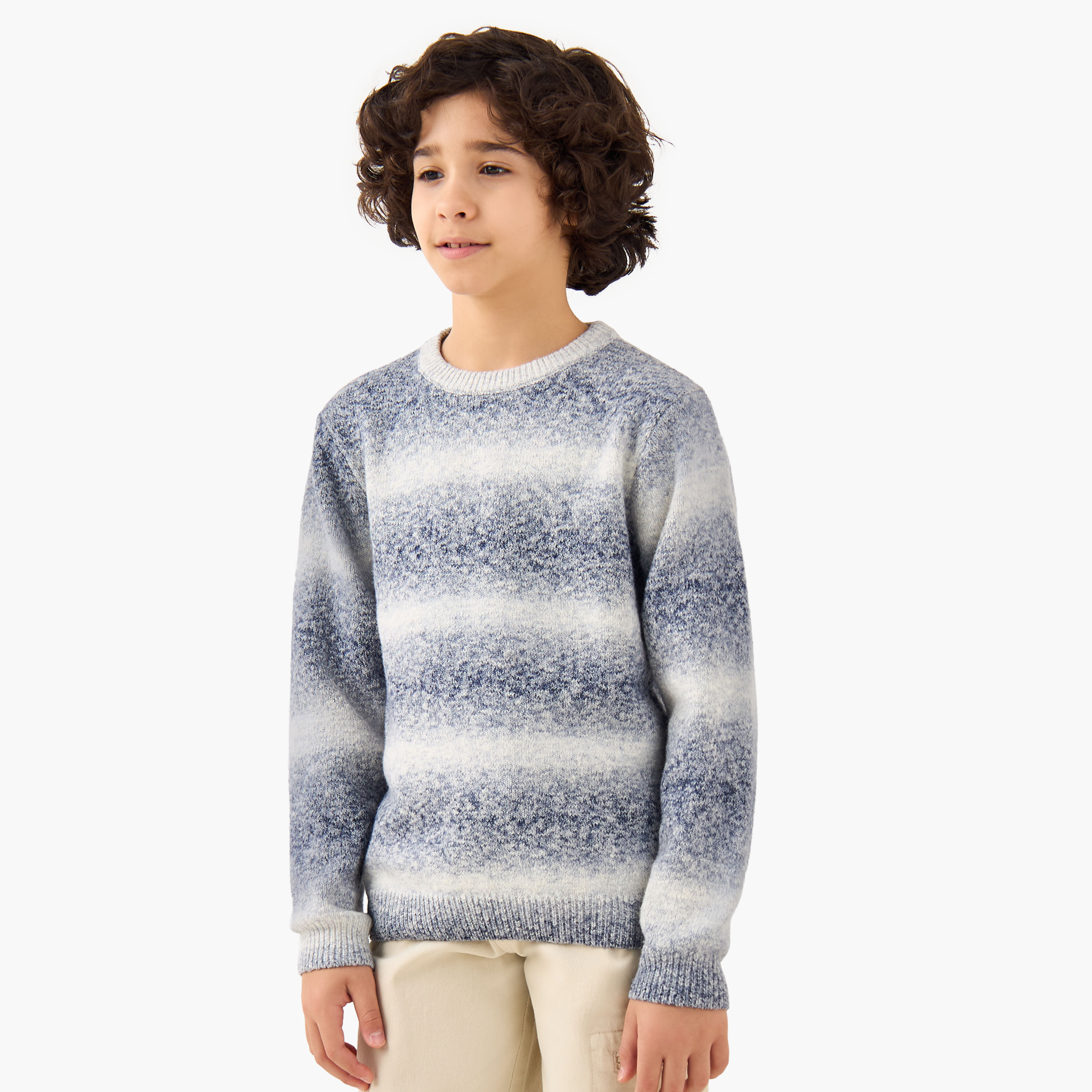 Juniors Striped Pullover with Long Sleeves-boys-clothing-jumpersandcardigans-image-1