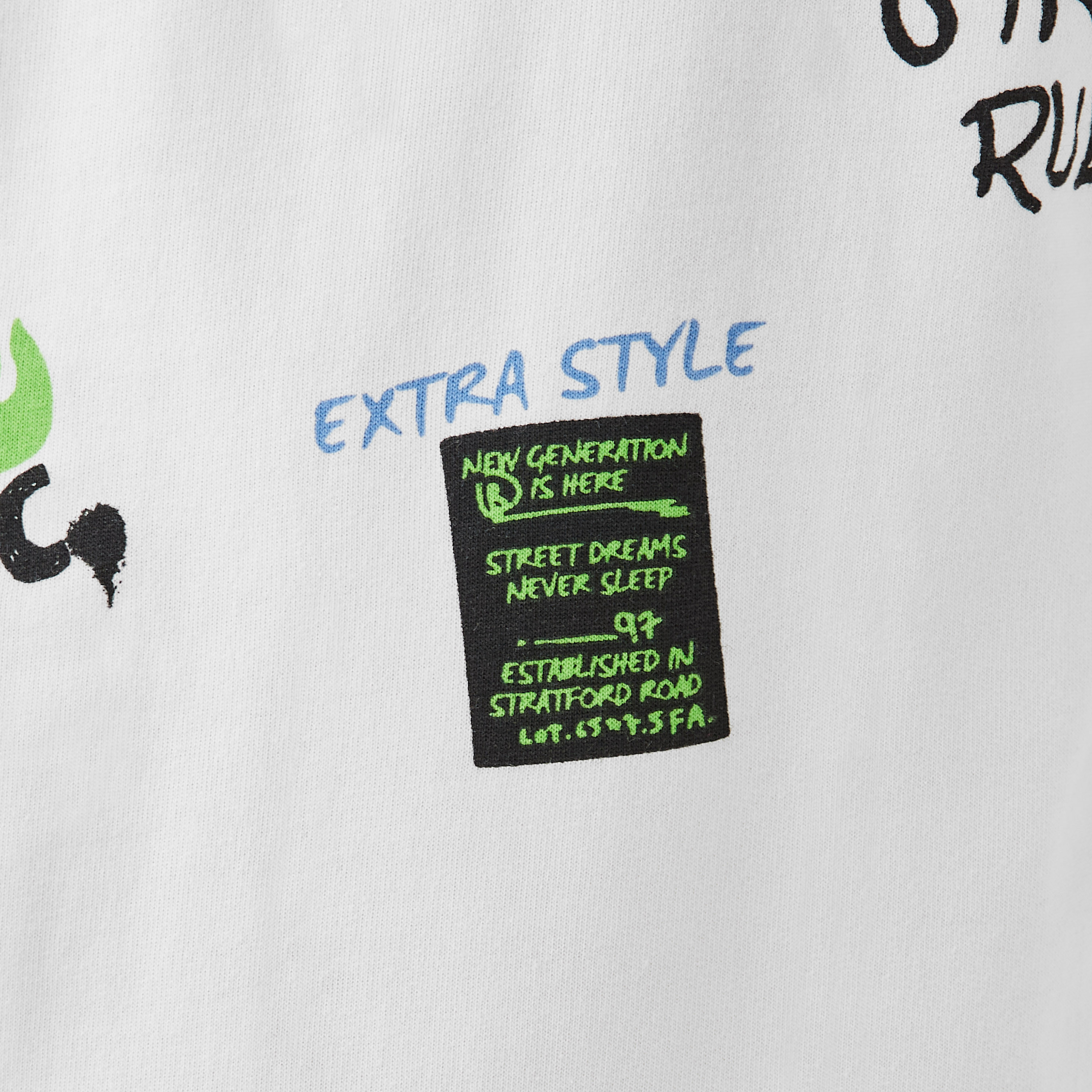 Juniors Graffiti Print Sweatshirt with Long Sleeves-boys-clothing-sweatshirts-image-5