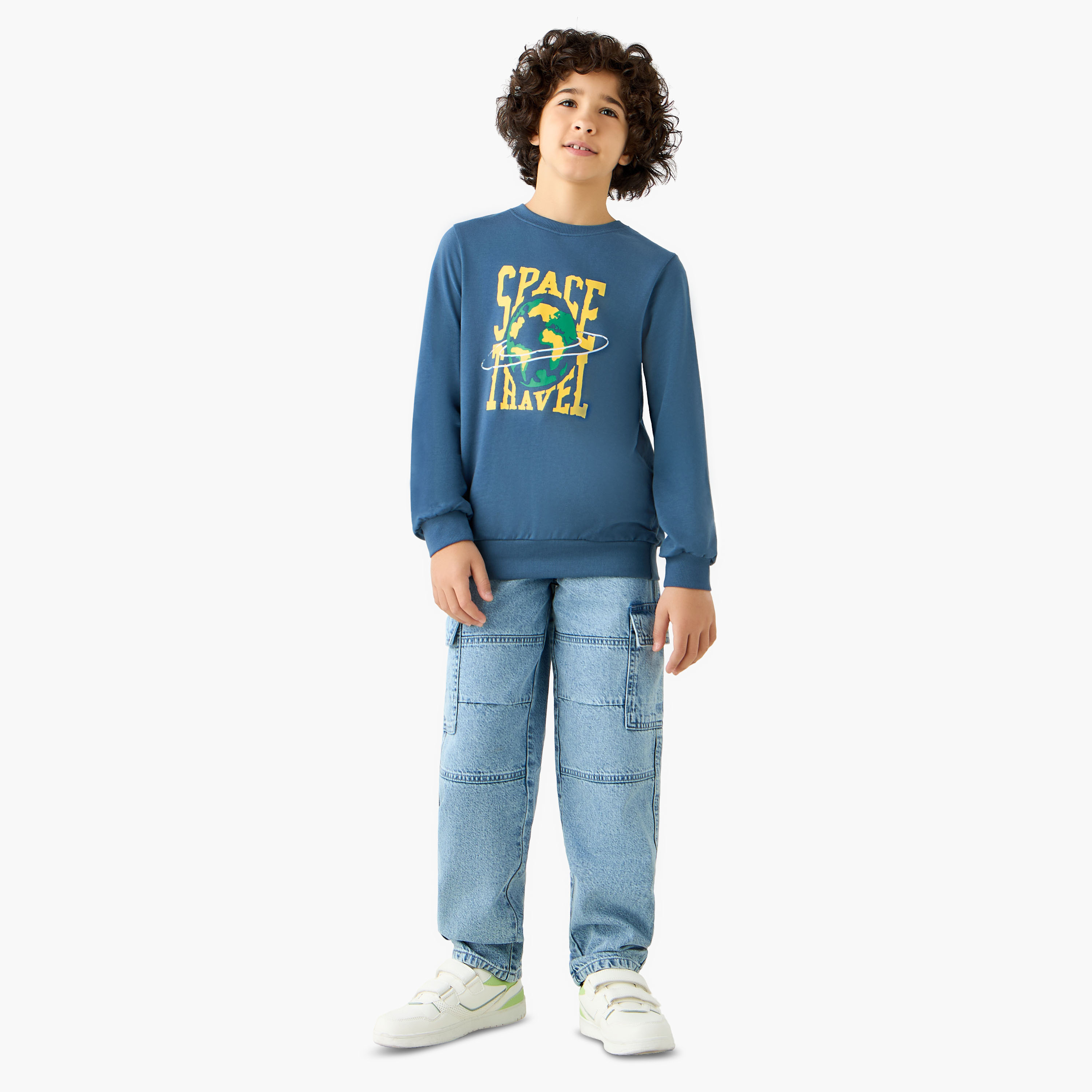 Juniors Graphic Print Crew Neck Sweatshirt-boys-clothing-sweatshirts-image-2