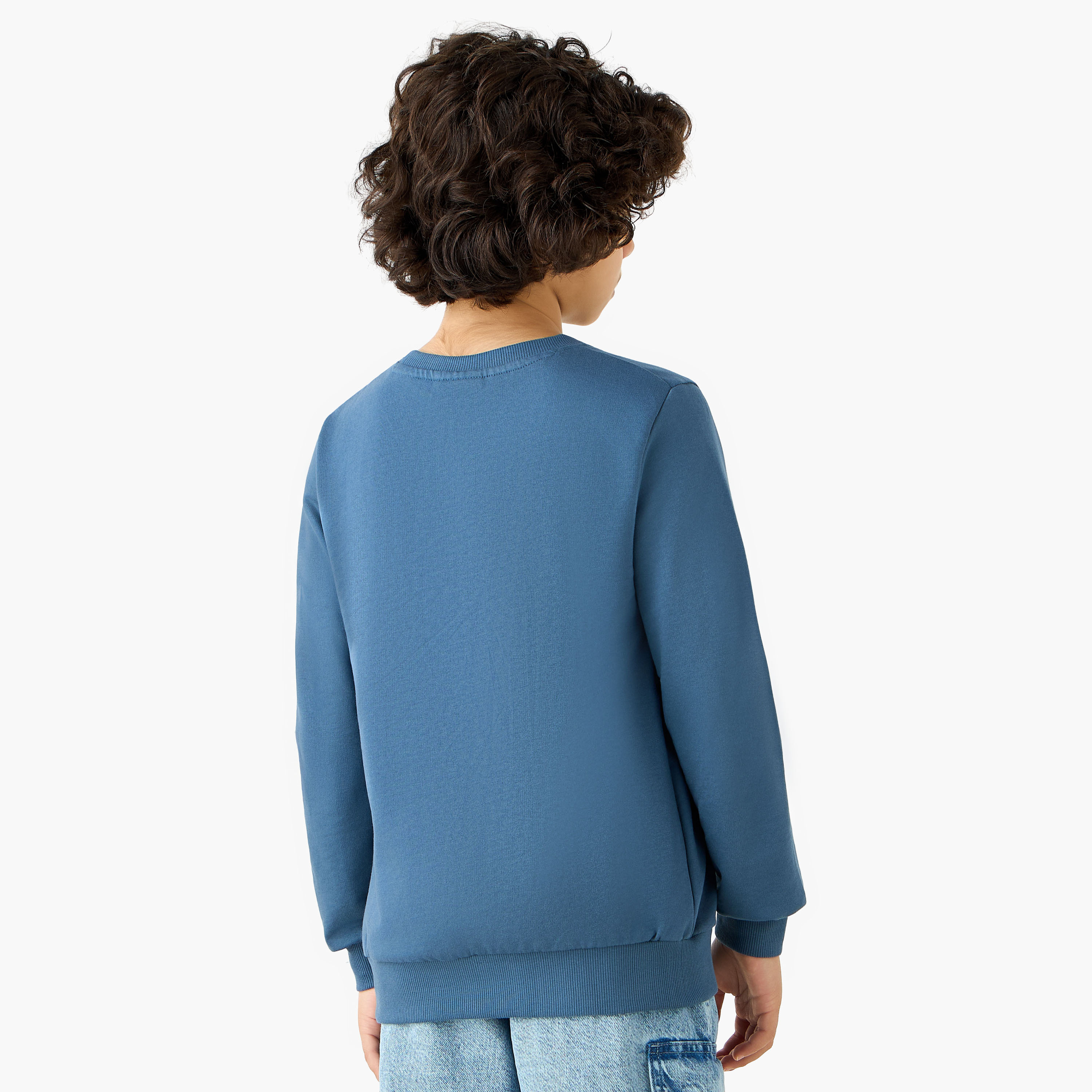 Juniors Graphic Print Crew Neck Sweatshirt-boys-clothing-sweatshirts-image-3