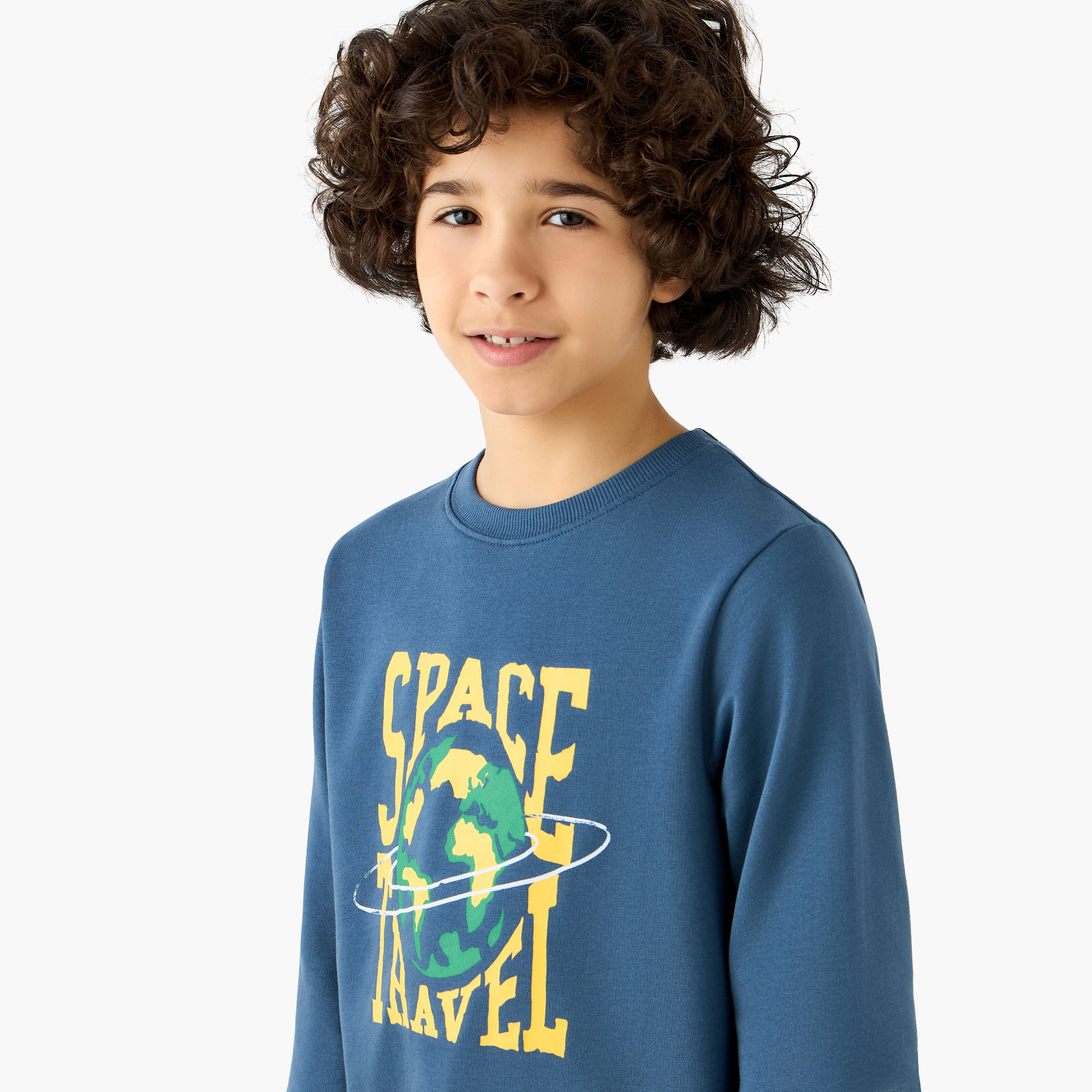 Juniors Graphic Print Crew Neck Sweatshirt-boys-clothing-sweatshirts-image-4
