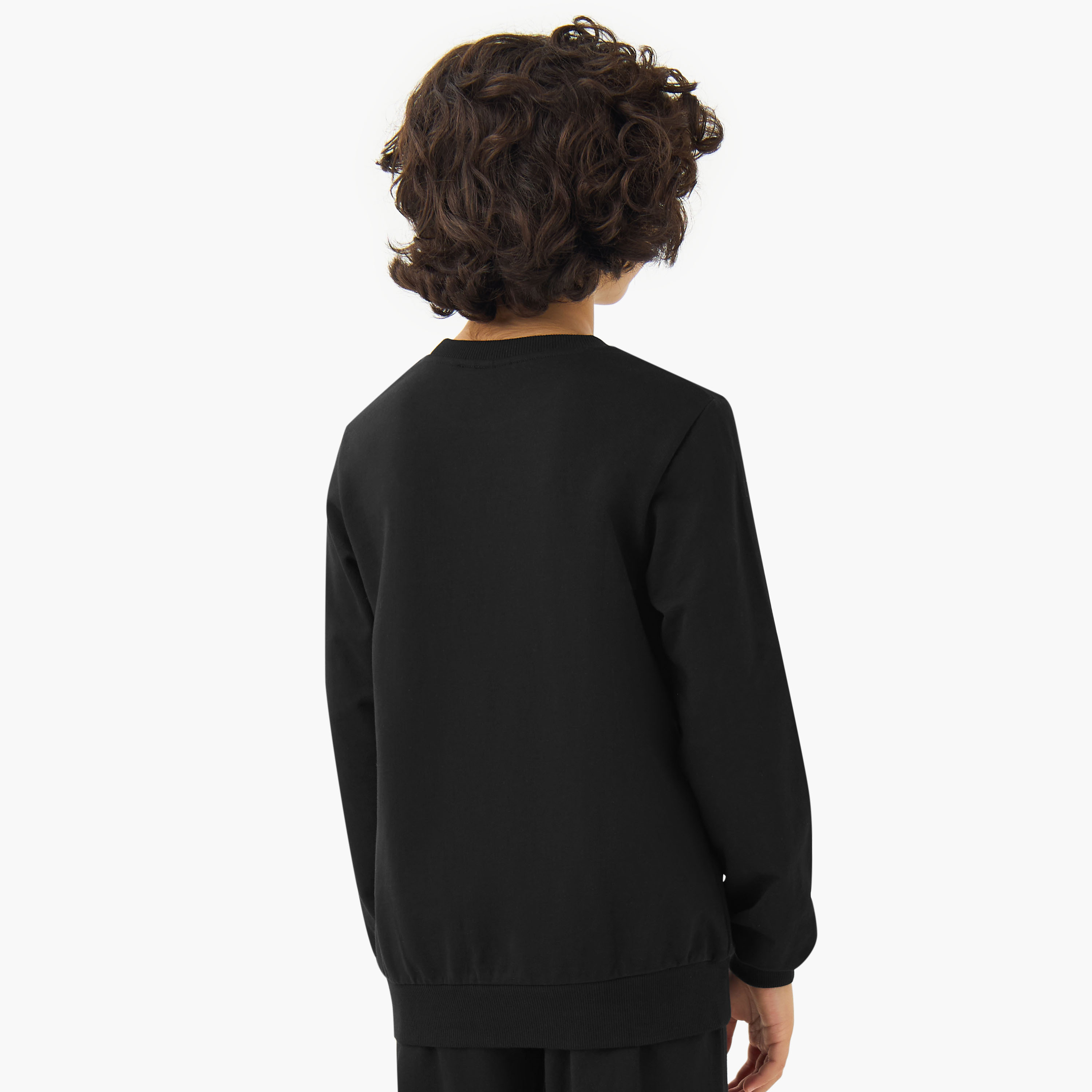 Juniors Boys Crew Neck Sweatshirt with Graphic Print - Cotton - Long Sleeves-boys-clothing-sweatshirts-image-3