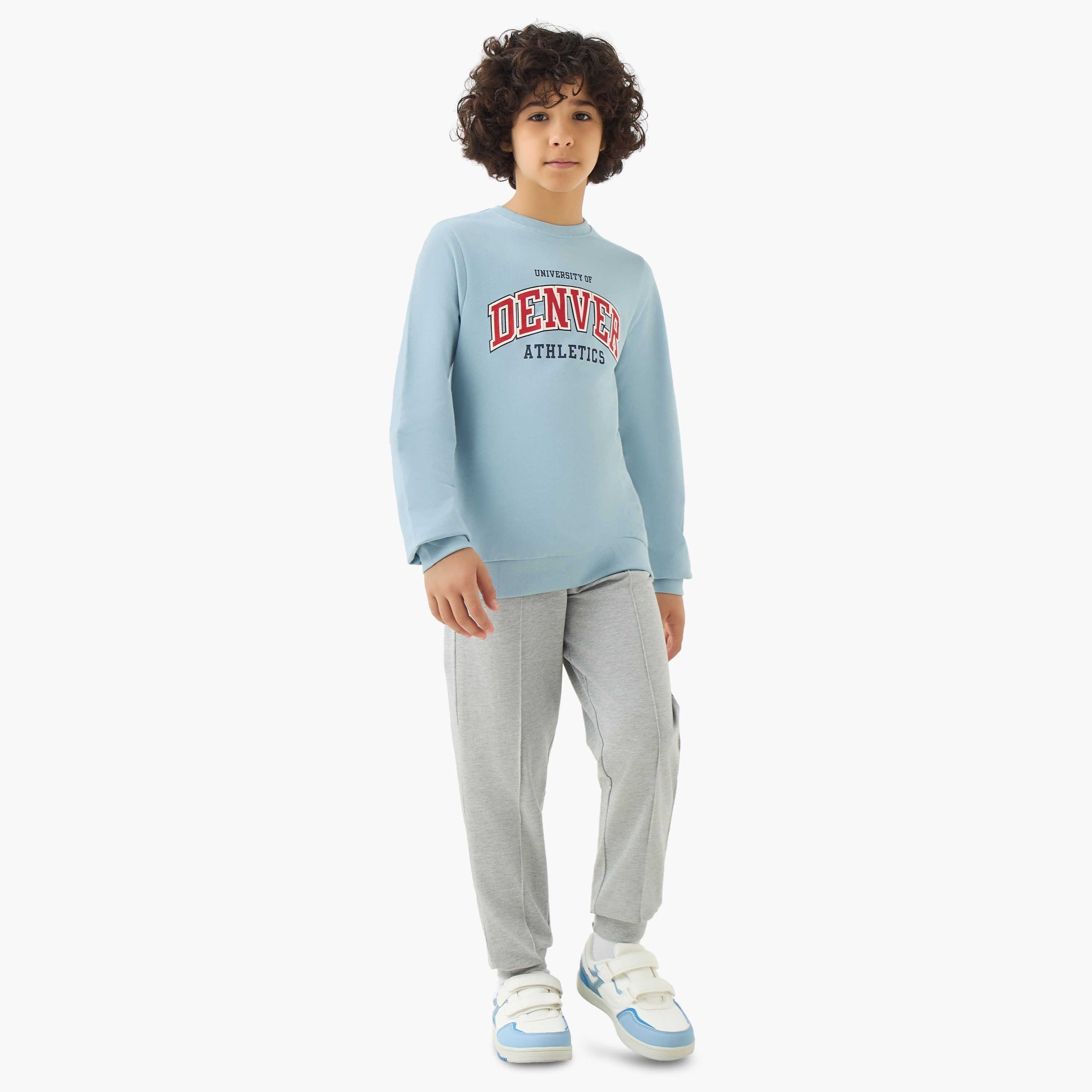 Juniors Varsity Print Sweatshirt with Long Sleeves-boys-clothing-sweatshirts-image-2
