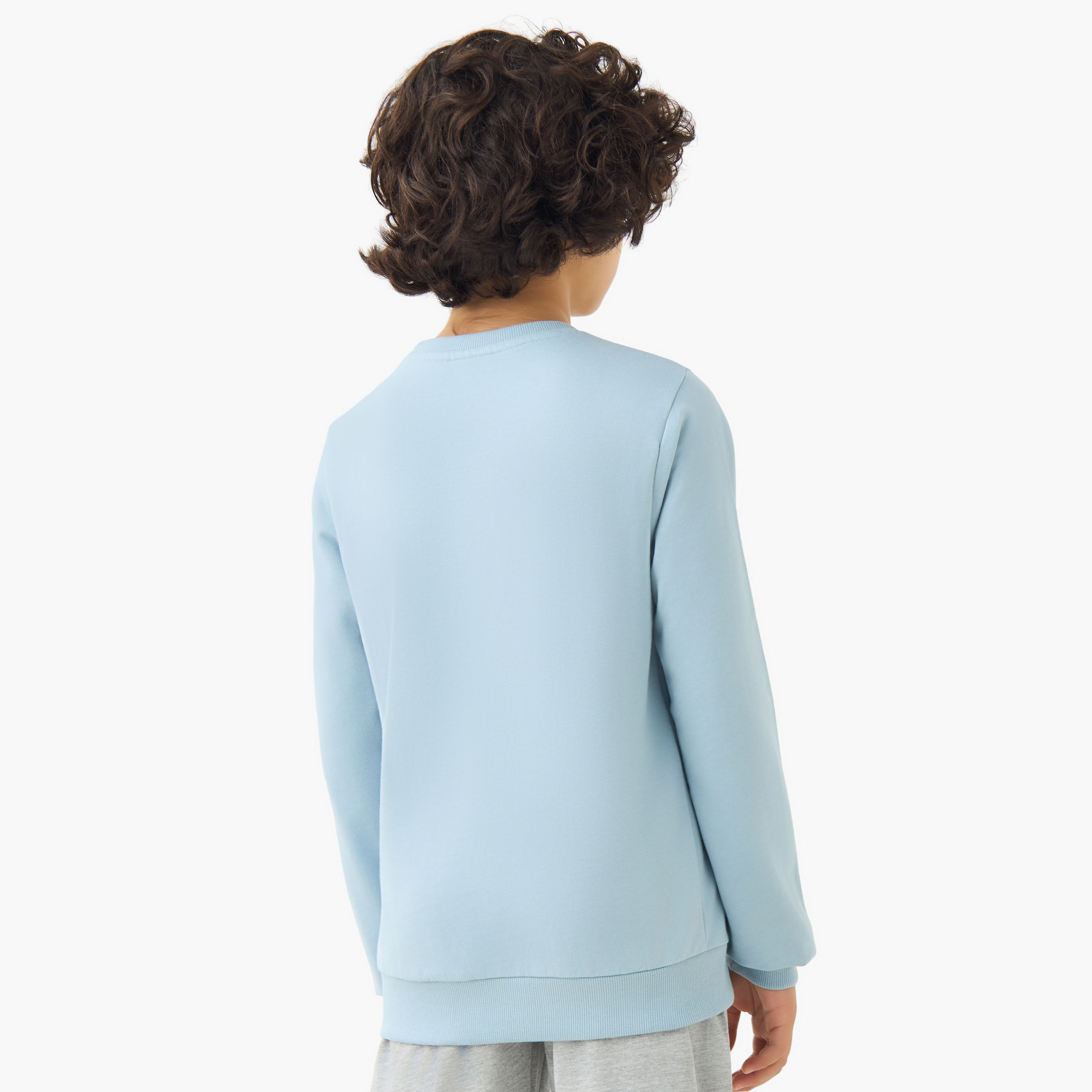 Juniors Varsity Print Sweatshirt with Long Sleeves-boys-clothing-sweatshirts-image-3