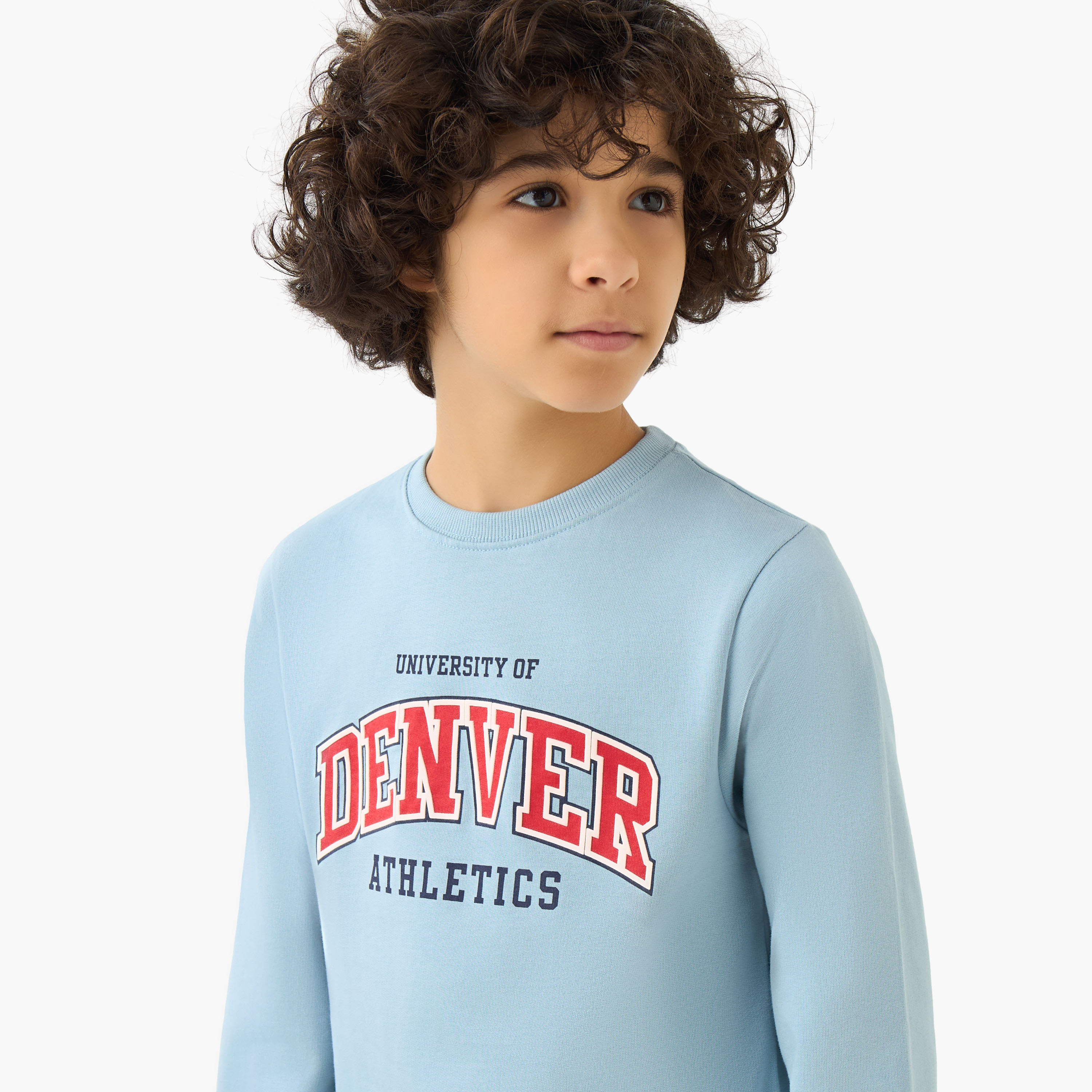 Juniors Varsity Print Sweatshirt with Long Sleeves-boys-clothing-sweatshirts-image-4