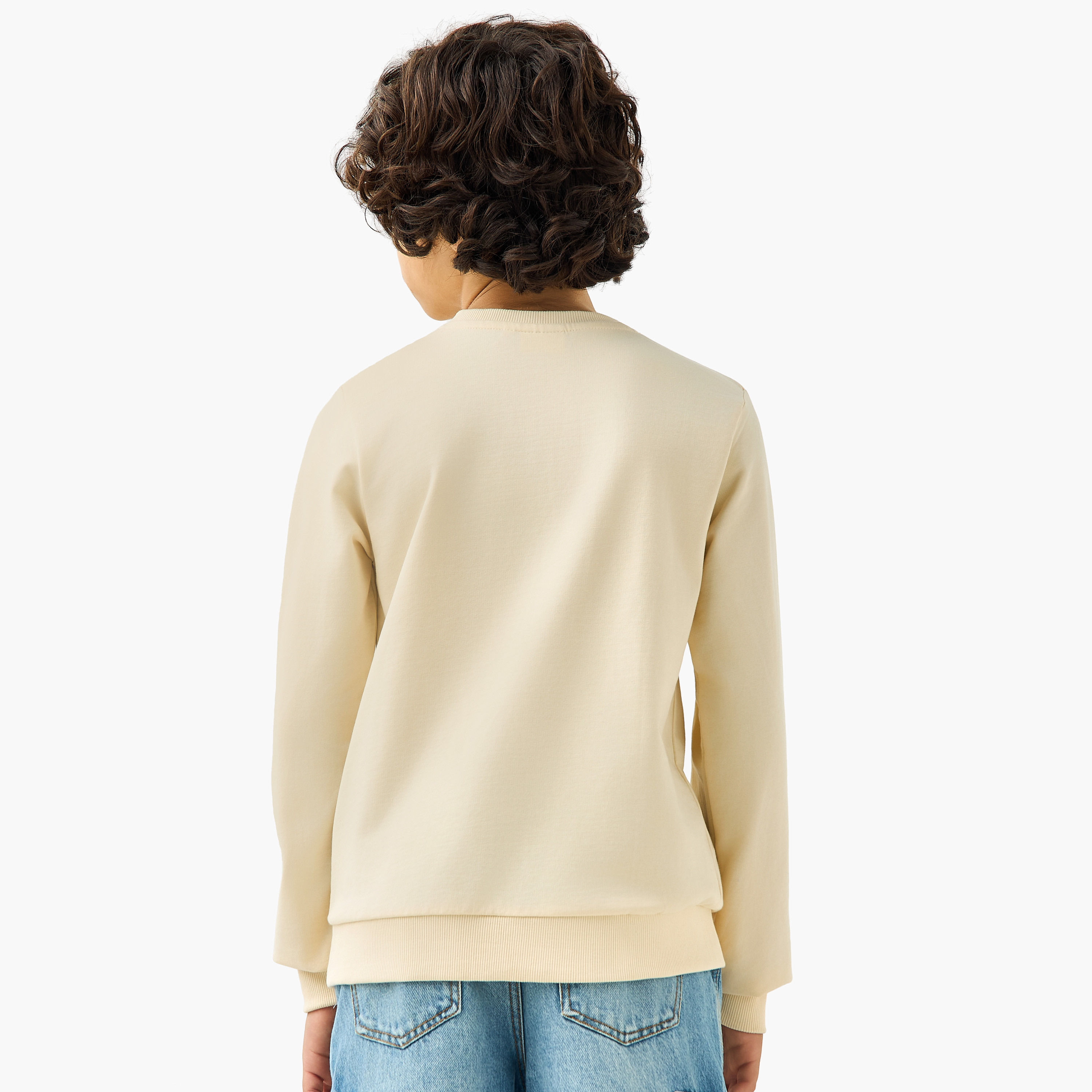Juniors Varsity Print Sweatshirt with Long Sleeves-boys-clothing-sweatshirts-image-3
