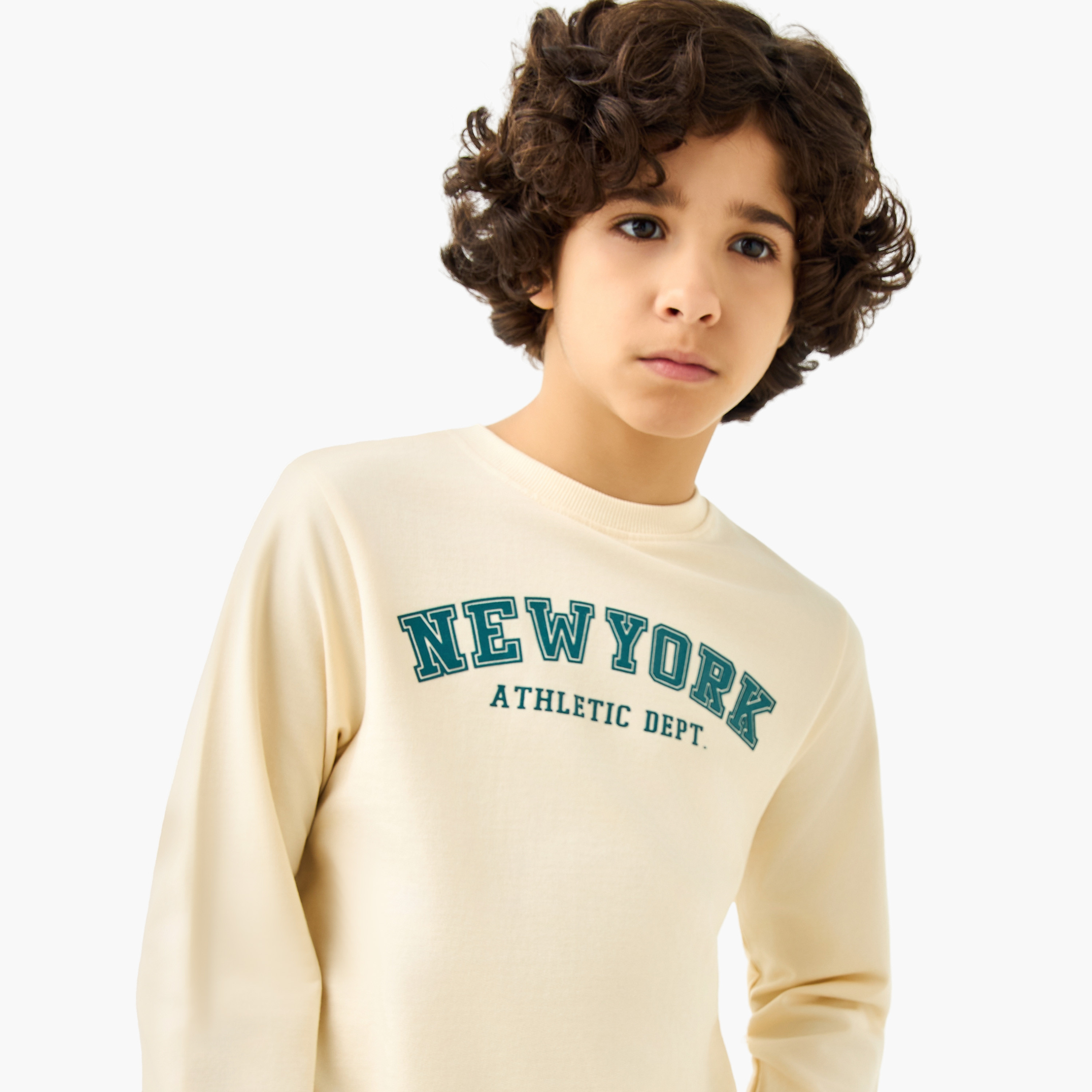 Juniors Varsity Print Sweatshirt with Long Sleeves-boys-clothing-sweatshirts-image-4