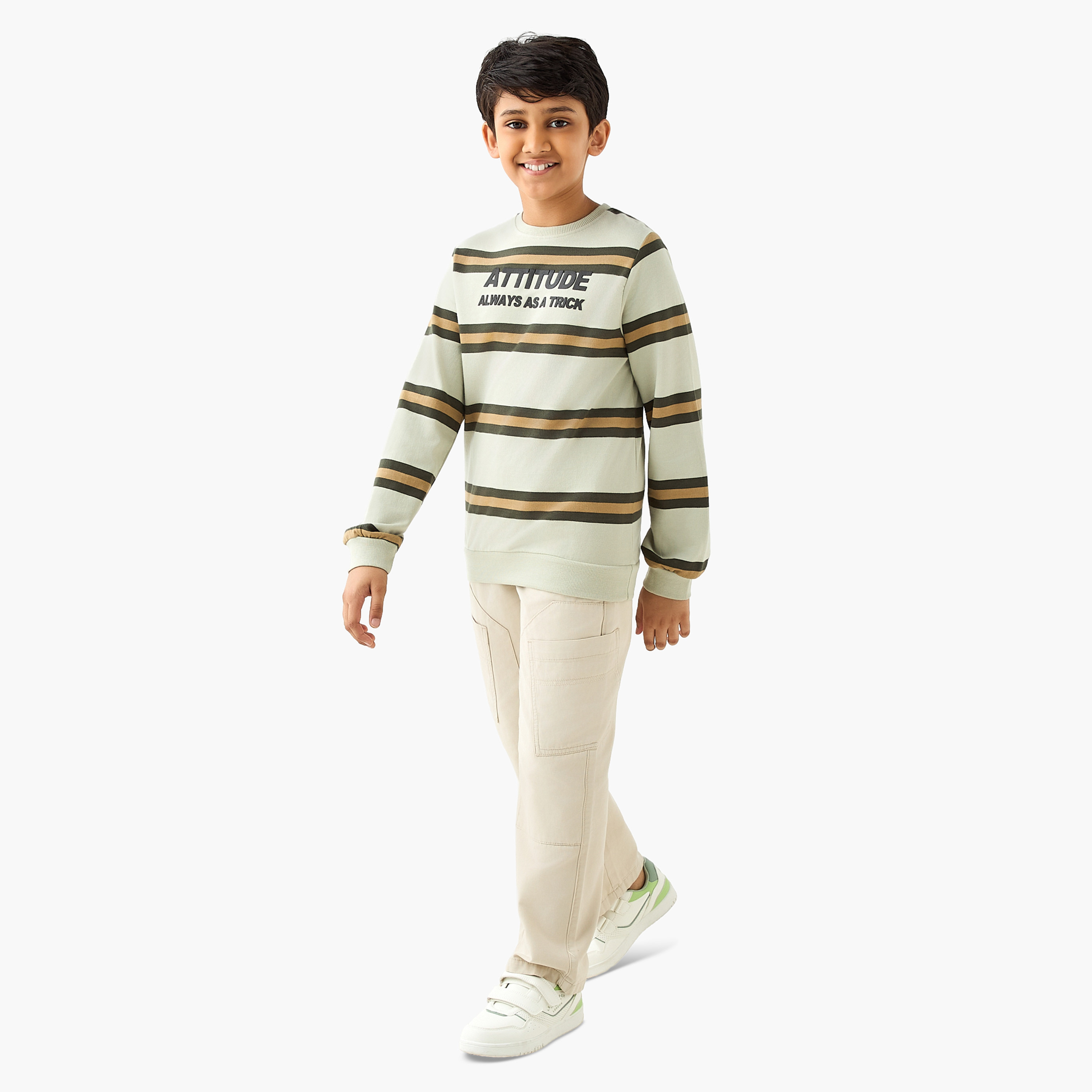Juniors Slogan Print Sweatshirt with Long Sleeves-boys-clothing-sweatshirts-image-2
