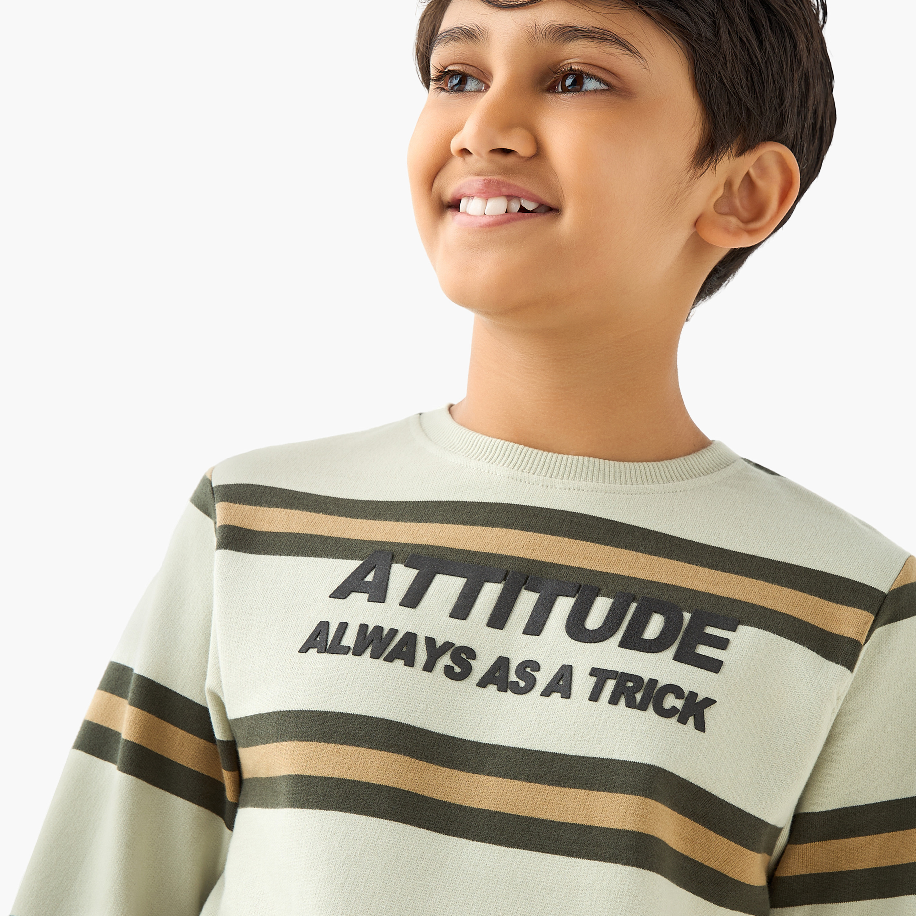 Juniors Slogan Print Sweatshirt with Long Sleeves-boys-clothing-sweatshirts-image-4