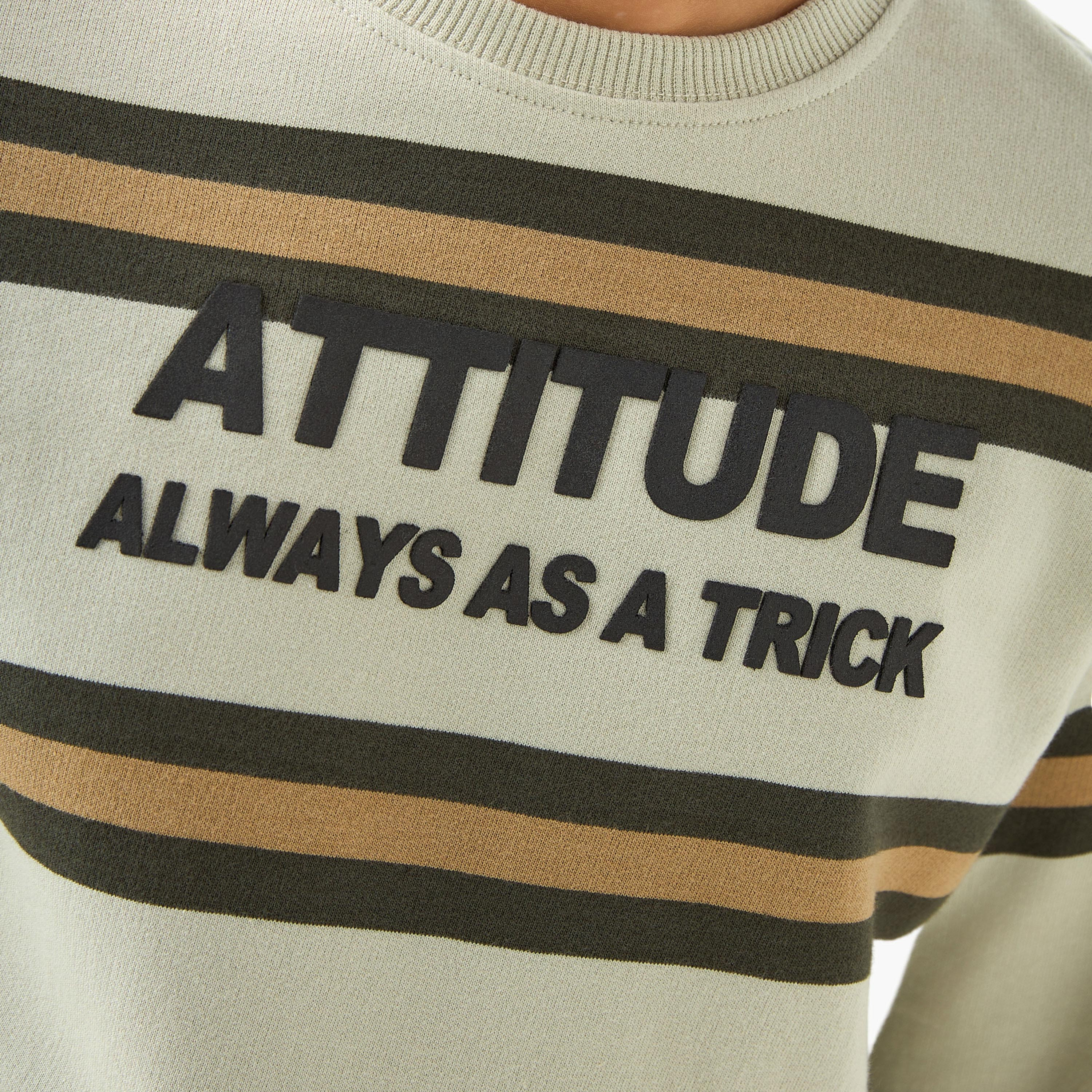 Juniors Slogan Print Sweatshirt with Long Sleeves-boys-clothing-sweatshirts-image-5
