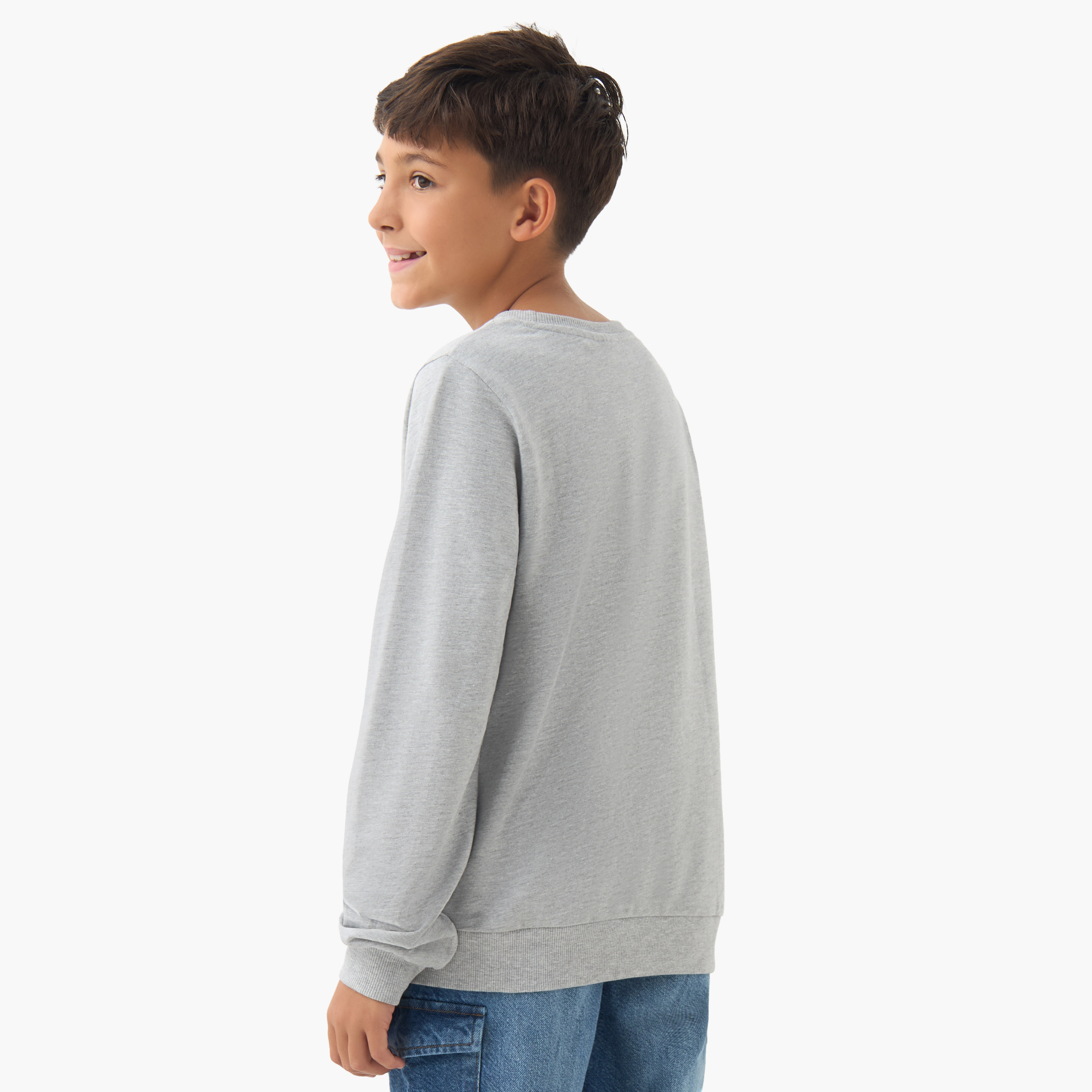 Juniors Graphic Print Sweatshirt with Long Sleeves-boys-clothing-sweatshirts-image-3