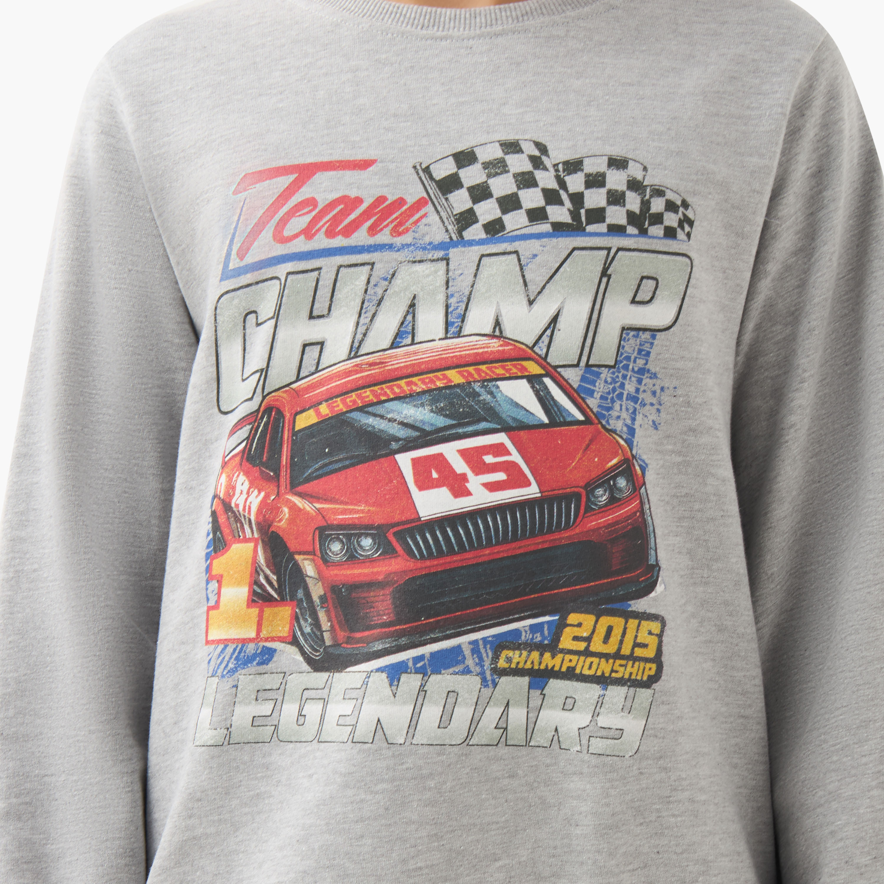 Juniors Graphic Print Sweatshirt with Long Sleeves-boys-clothing-sweatshirts-image-5