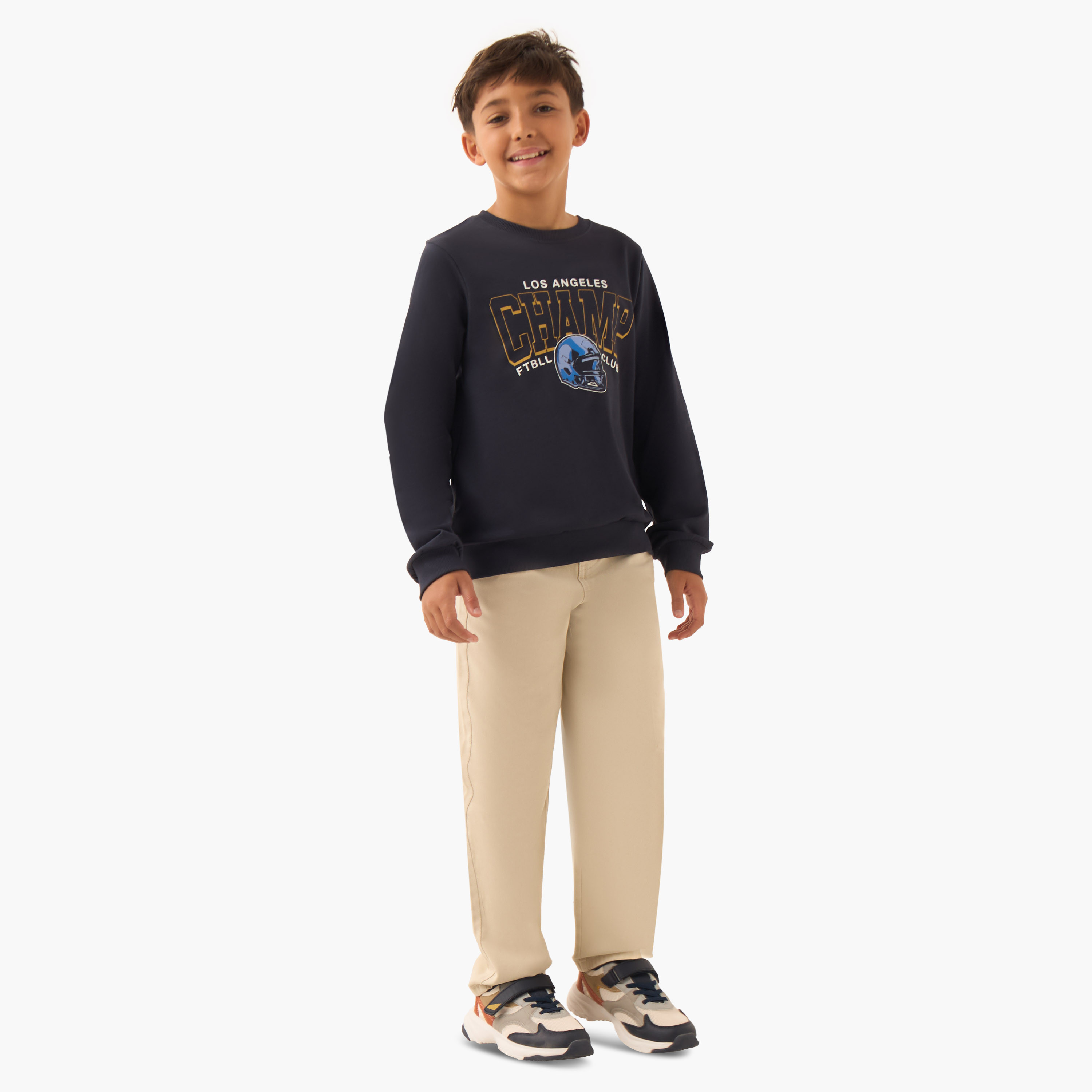 Juniors Printed Sweatshirt with Long Sleeves-boys-clothing-sweatshirts-image-2