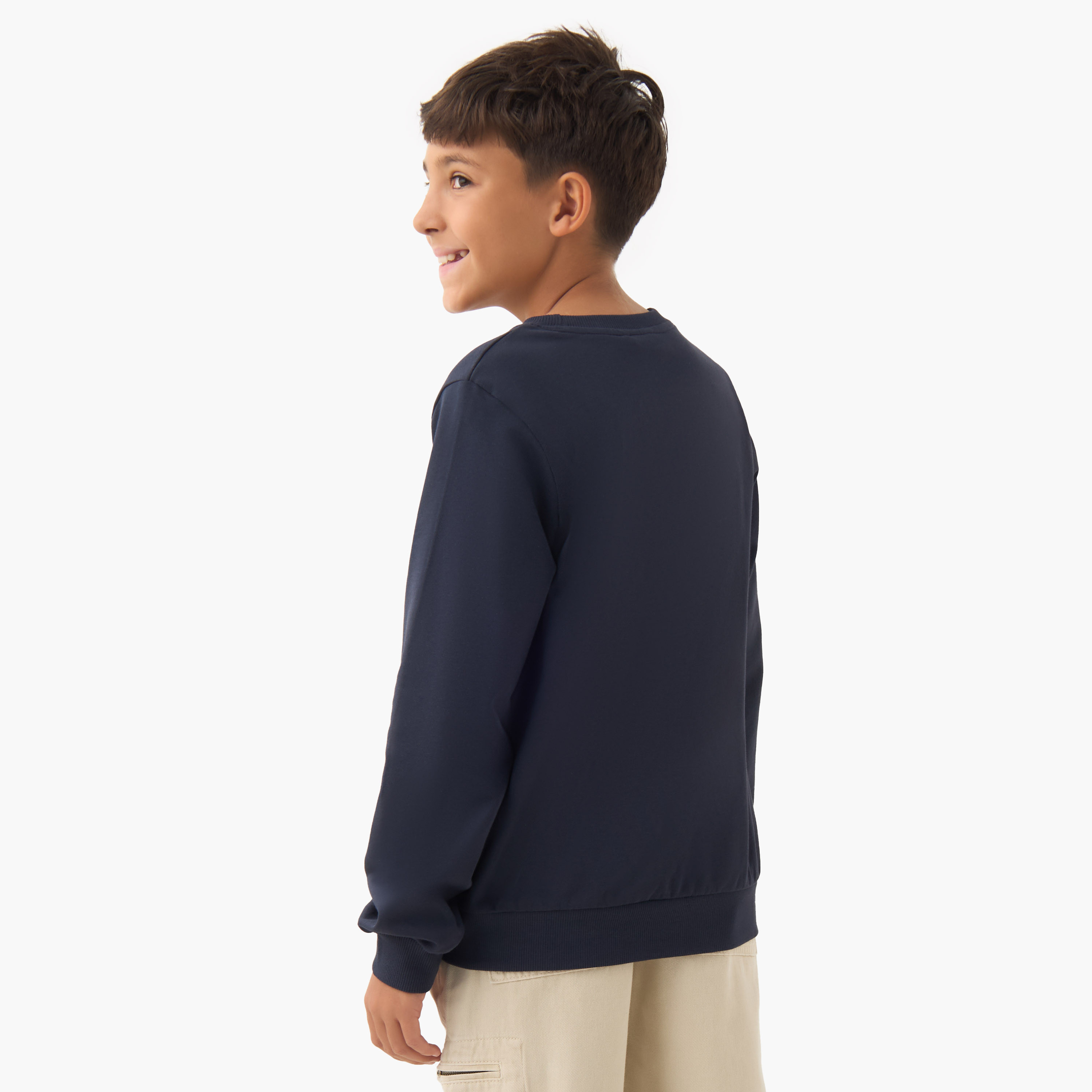Juniors Printed Sweatshirt with Long Sleeves-boys-clothing-sweatshirts-image-3