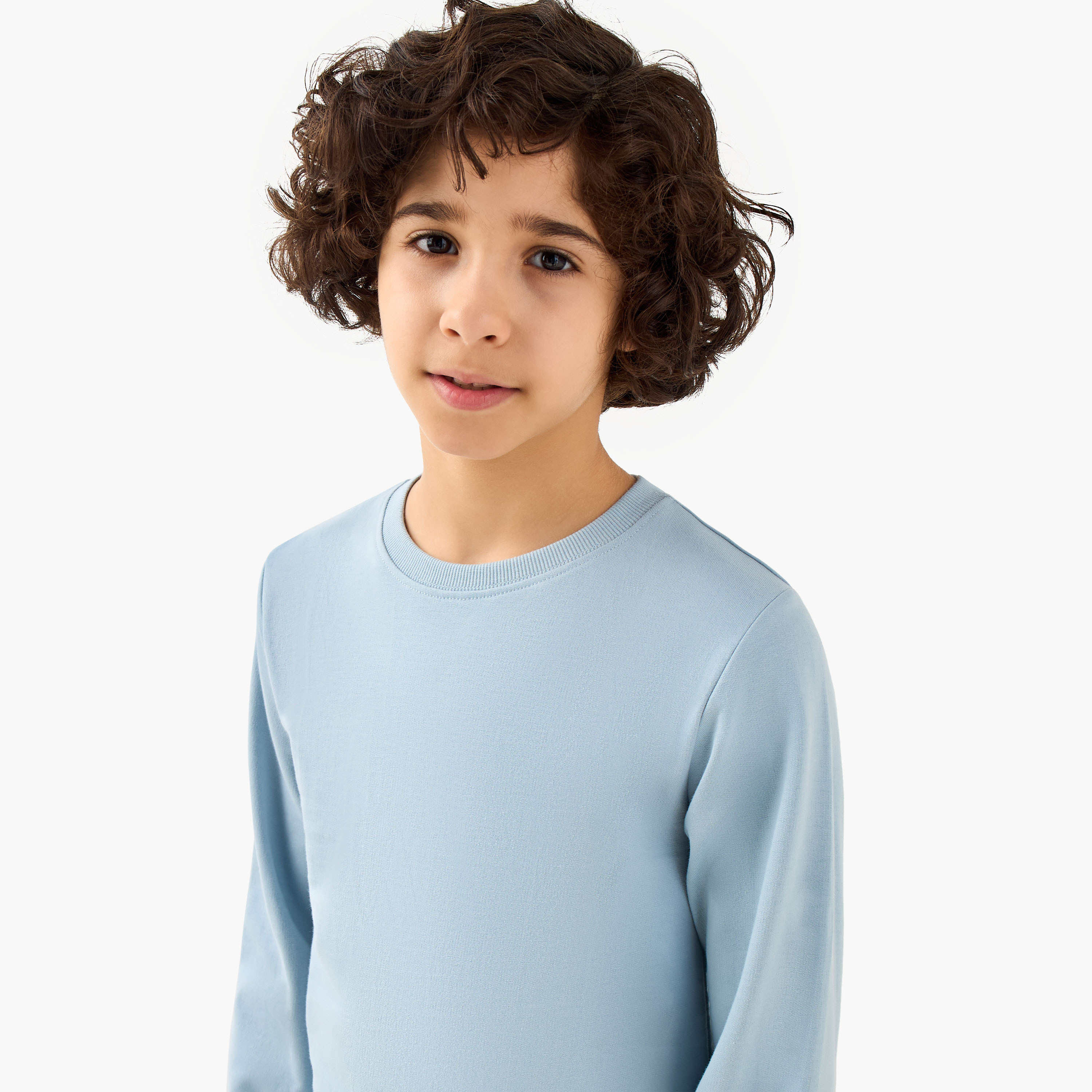 Juniors Solid Sweatshirt with Long Sleeves - Set of 3-boys-clothing-sweatshirts-image-6