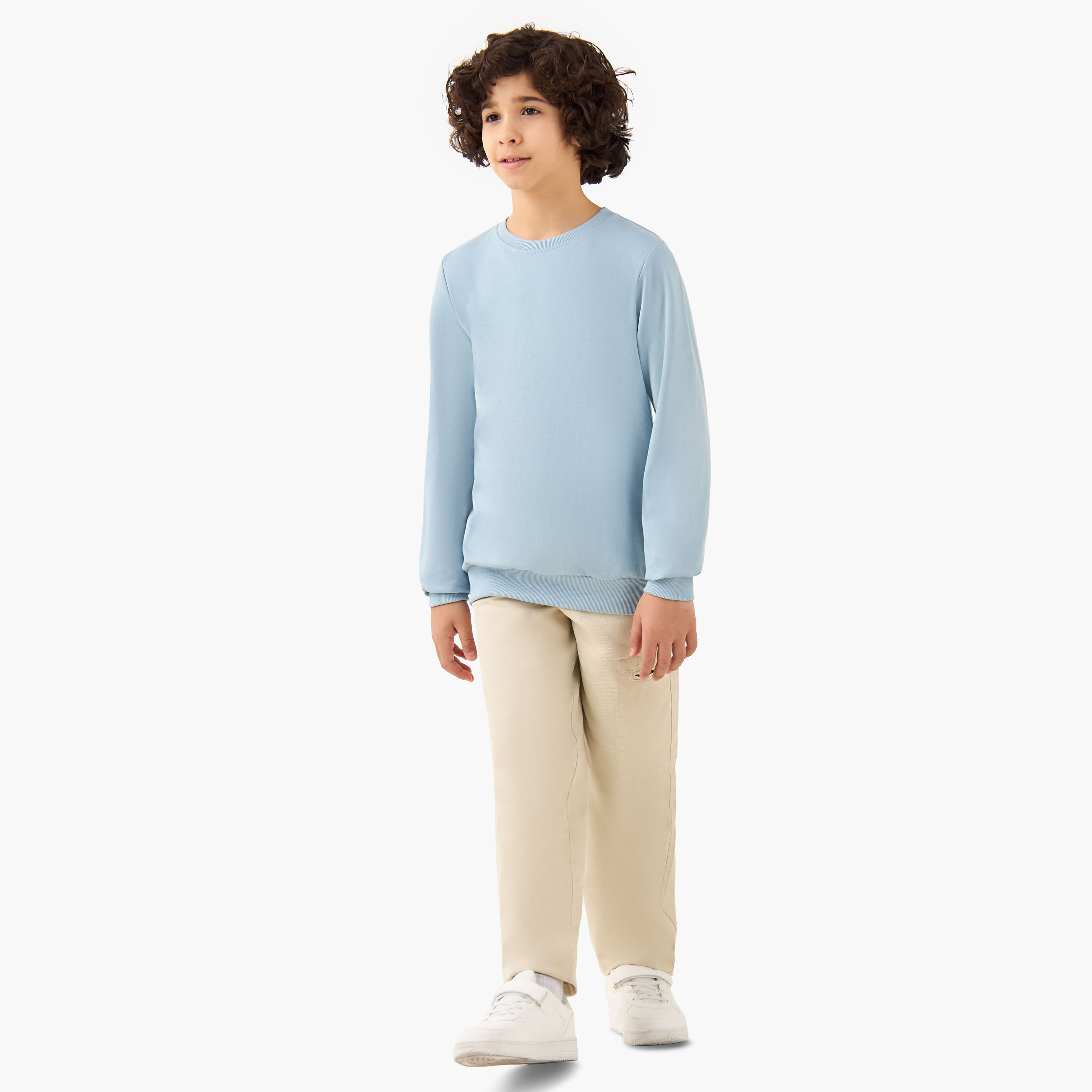 Juniors Solid Sweatshirt with Long Sleeves - Set of 3-boys-clothing-sweatshirts-image-8