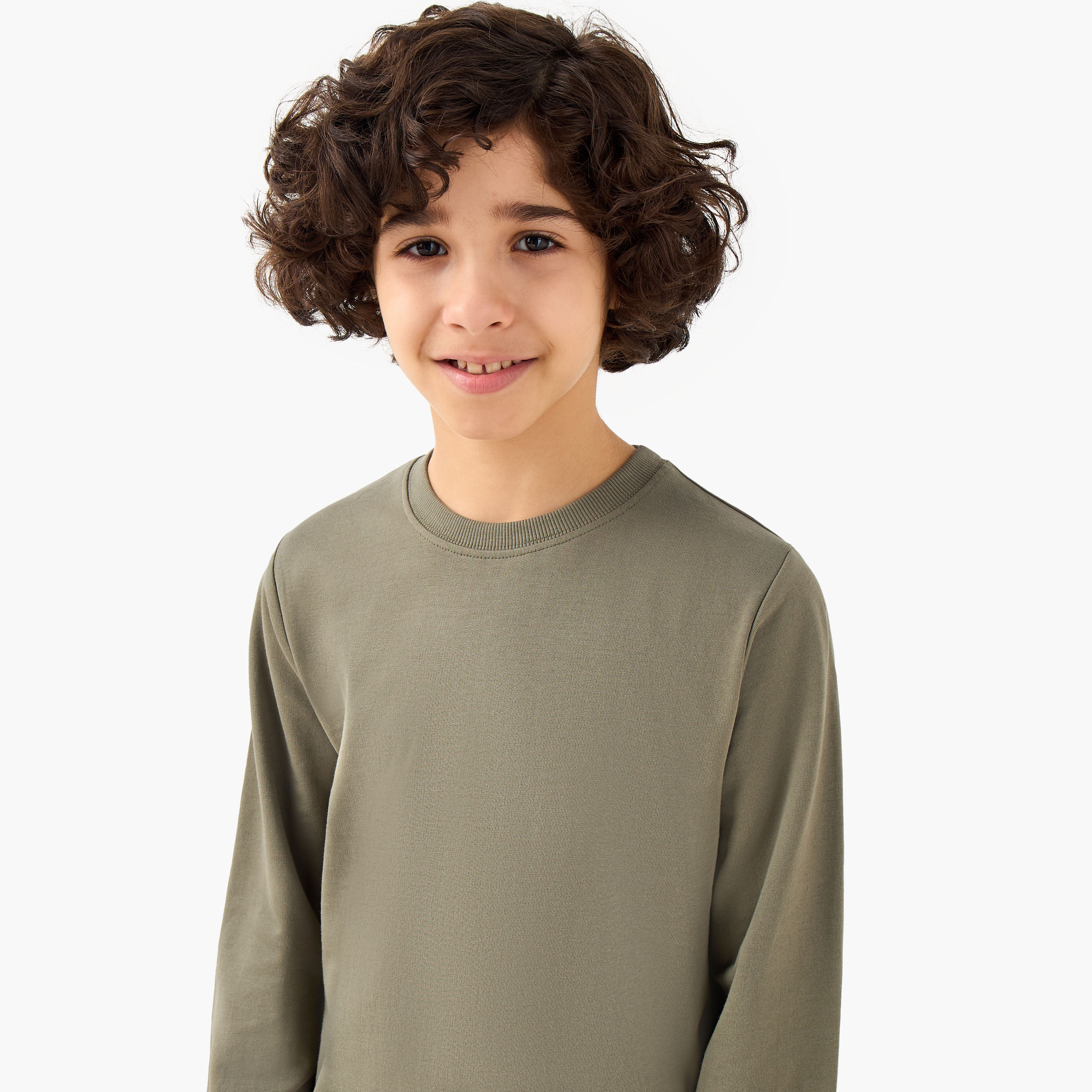 Juniors Solid Sweatshirt with Long Sleeves - Set of 3-boys-clothing-sweatshirts-image-6