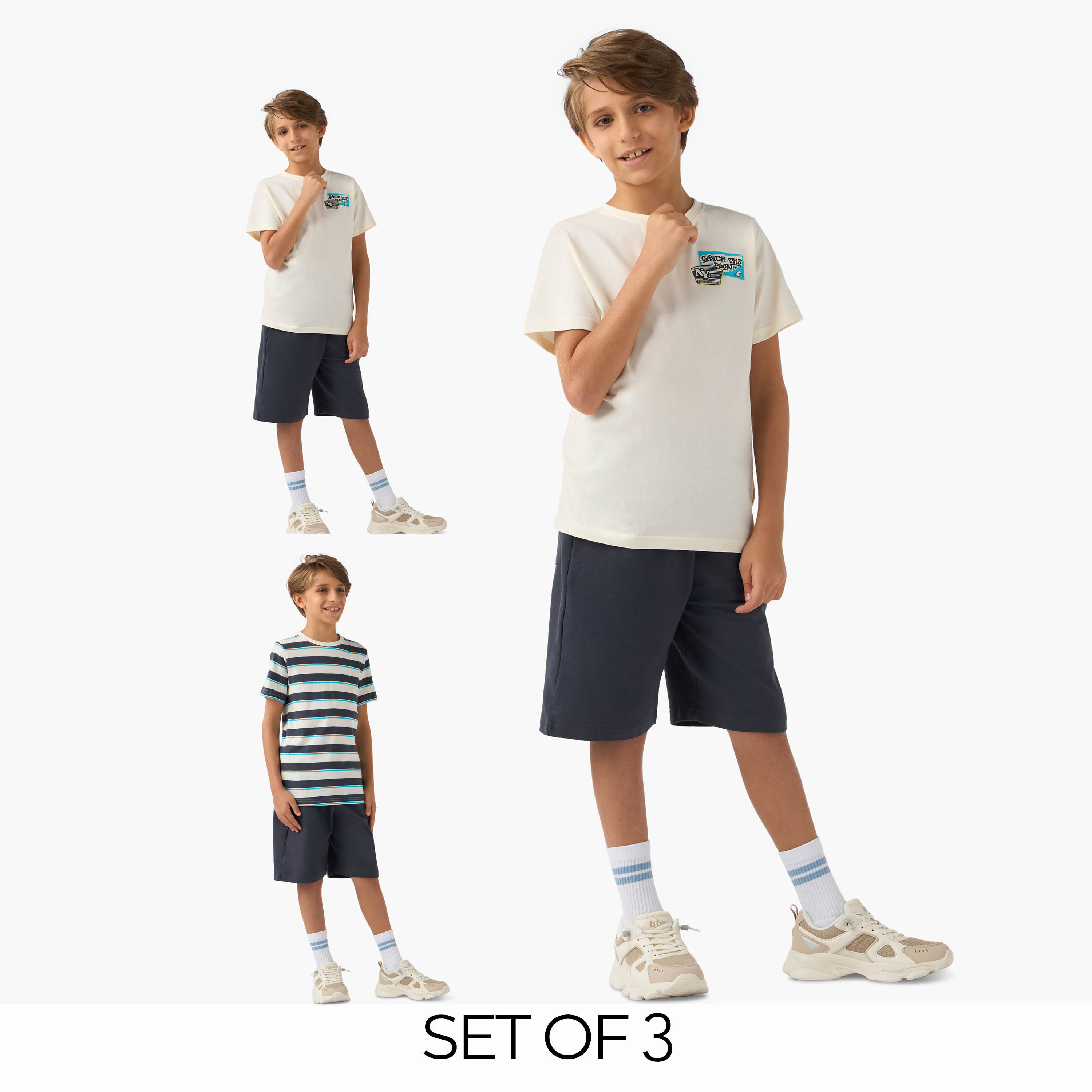 طقم شورت وتيشيرت 3 قطع بطبعات من جونيورز-boys-clothing-setsandcoords-image-1