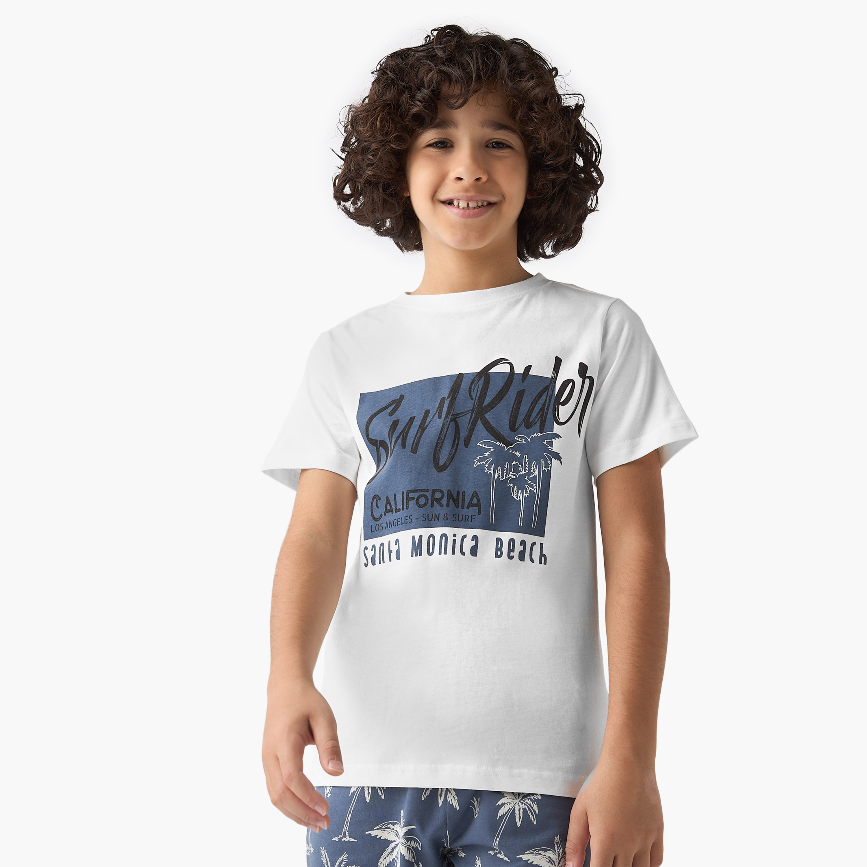 Juniors 3-Piece Palm Tree Print T-shirts and Shorts Set-boys-clothing-setsandcoords-image-2