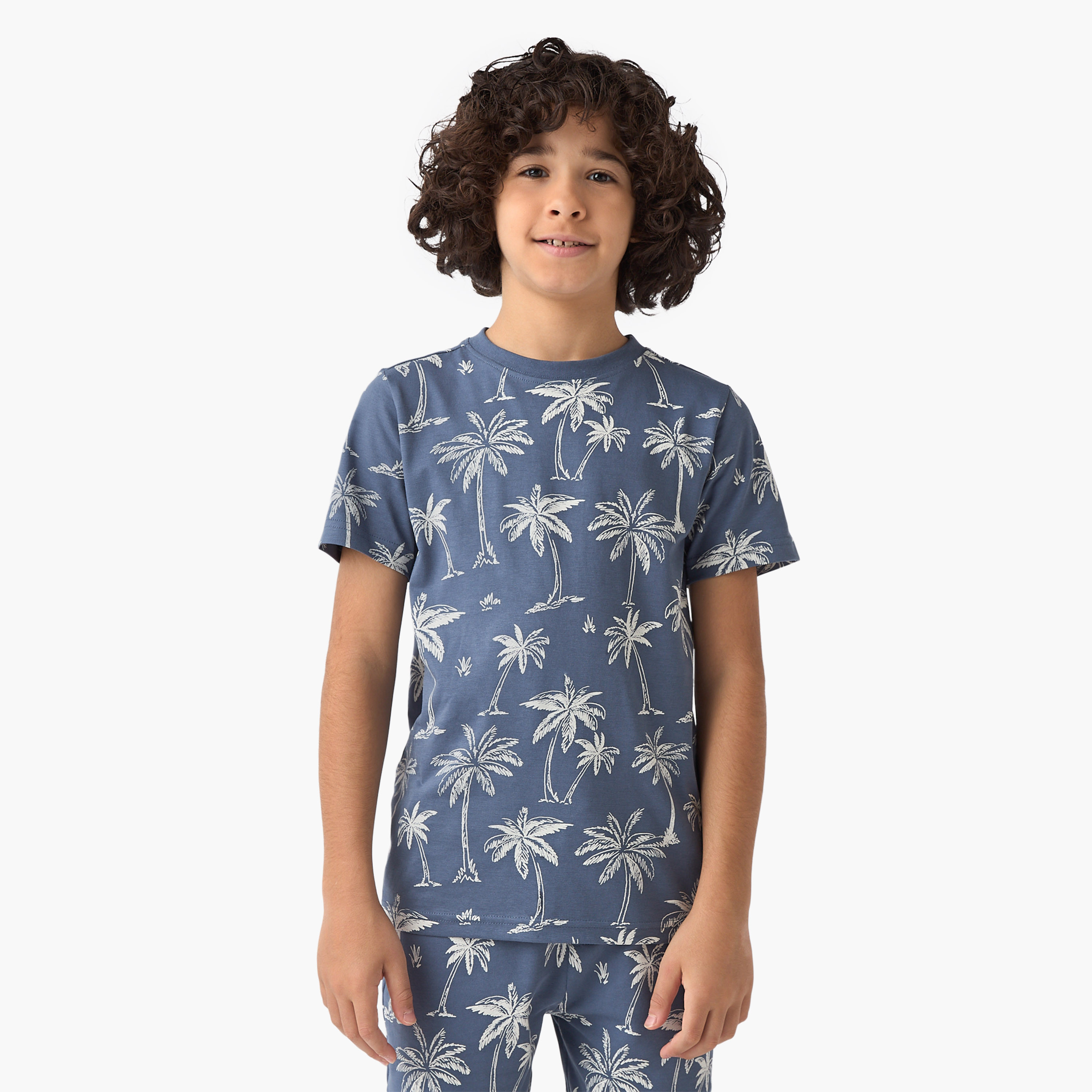 Juniors 3-Piece Palm Tree Print T-shirts and Shorts Set-boys-clothing-setsandcoords-image-4