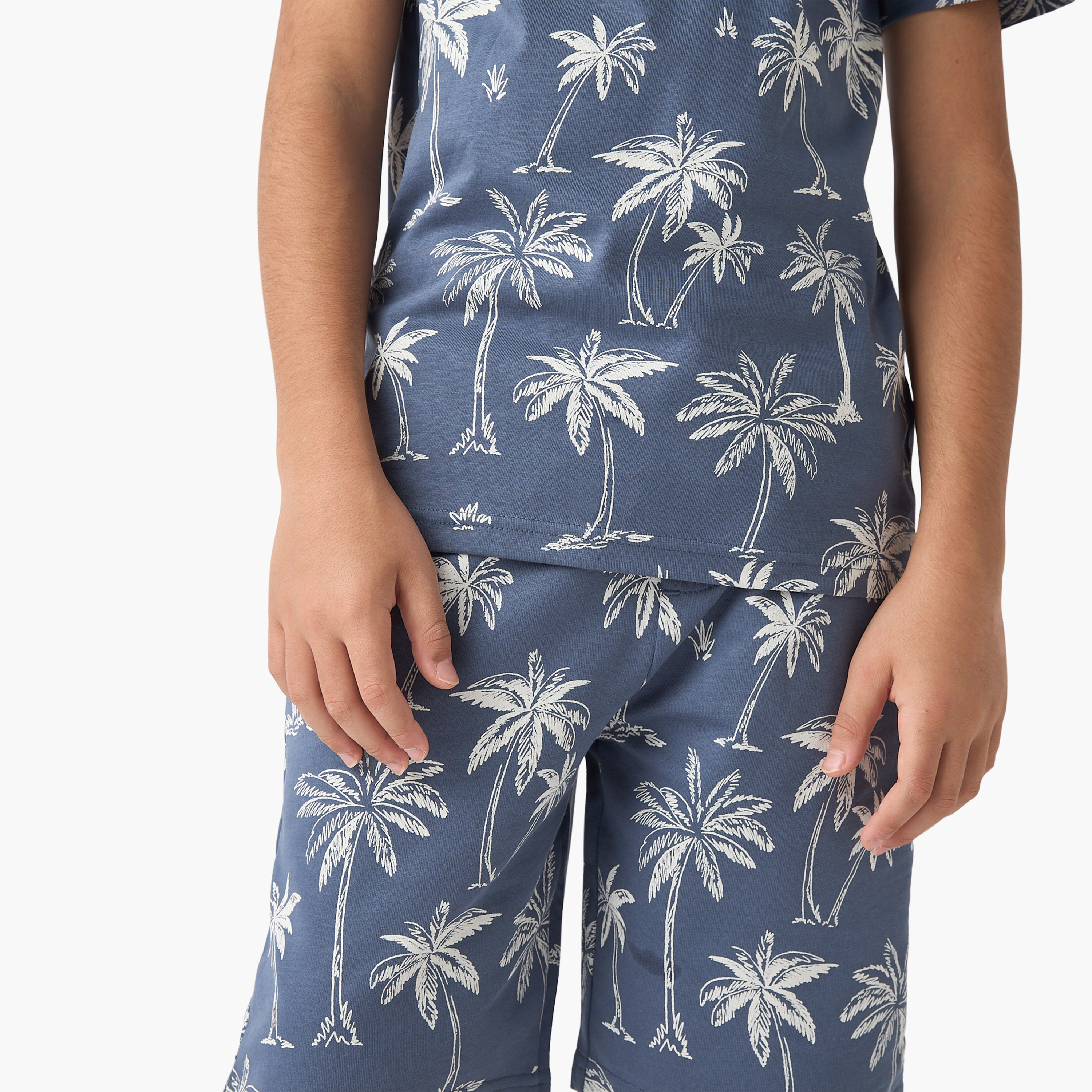 Juniors 3-Piece Palm Tree Print T-shirts and Shorts Set-boys-clothing-setsandcoords-image-7